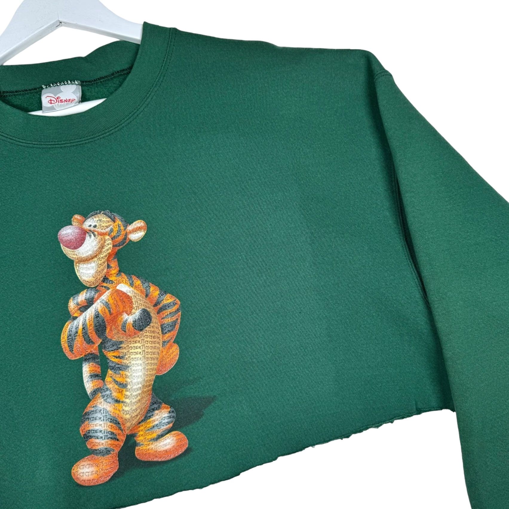 Disney VINTAGE Disney Tigger Cropped Sweatshirt 2XL Green Long Sleeve Crew Neck Size XXL / US 16-18 / IT 52-54 - 4 Thumbnail