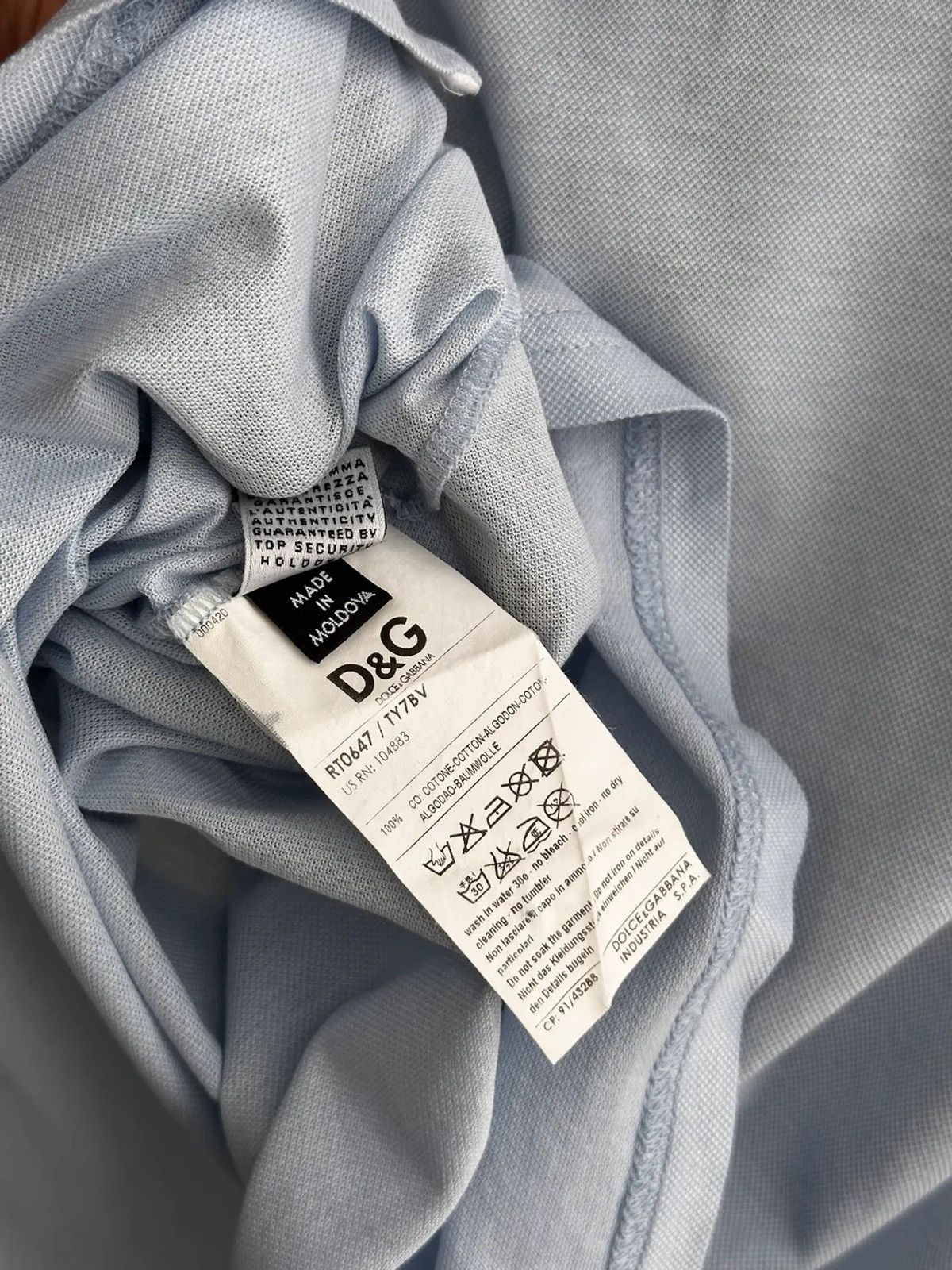 Vintage Dolce & Gabanna Blue Luxury Lightweight Polo Shirt