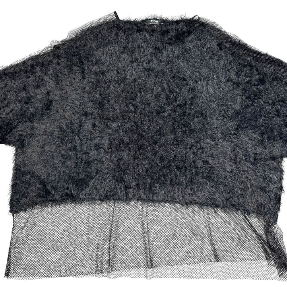 Other New TOV Los Angeles Black Fur Knit Mesh Details Sweater Siz Size S / US 4 / IT 40 - 6 Thumbnail