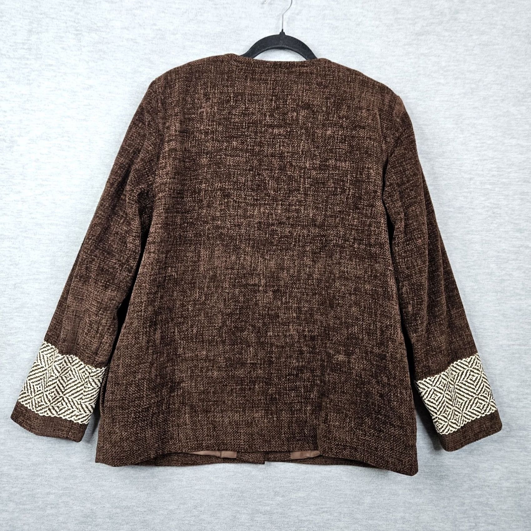 CHOCOOLATE VINTAGE Boyne Valley Weavers Women's Jacket Size M NEW Lined Chenille Brown Chocolate Button Zipper Logo Casual Outdoors Indoor Seasonal Women Size M / US 6-8 / IT 42-44 - 2 Thumbnail