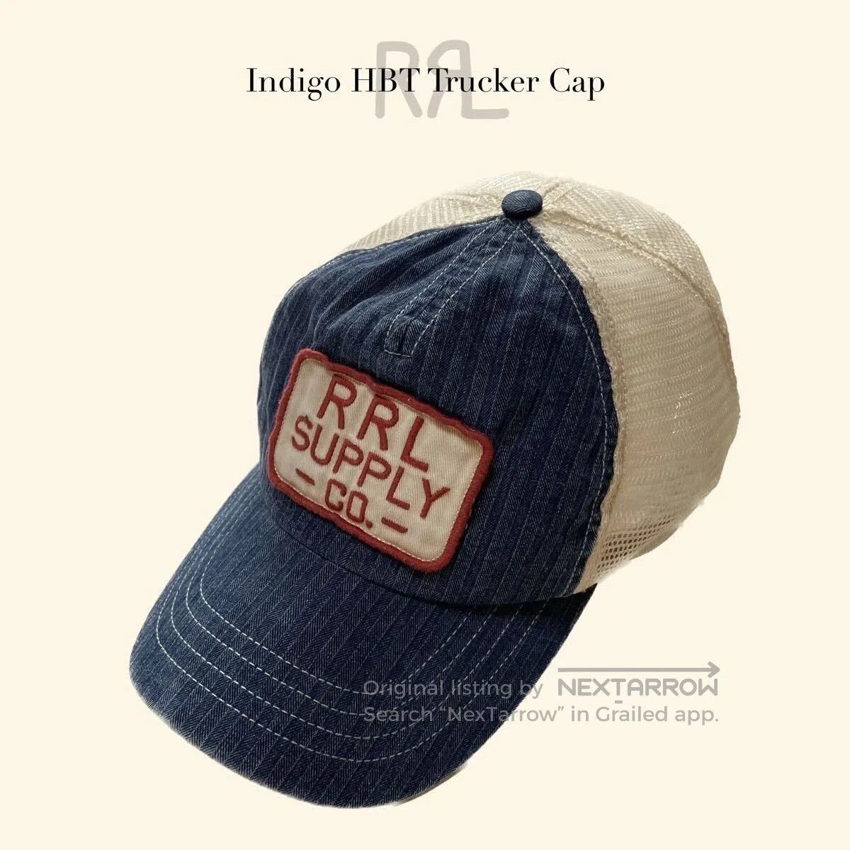 RRL Ralph Lauren 2013 Double RL RRL Indigo HBT Trucker Cap. Size ONE SIZE - 2 Thumbnail