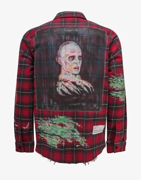 Amiri Amiri x Wes Lang Blood '38 Red Check Shirt Size US XL / EU 56 / 4 - 2 Thumbnail