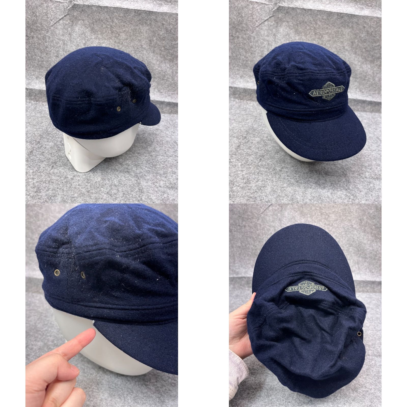 Vintage Aéropostale Army Cap Hat Unisex Adults One Size Blue Knit Wool Blend 90s Style Adjustable Streetwear Men Women Size ONE SIZE - 8 Thumbnail