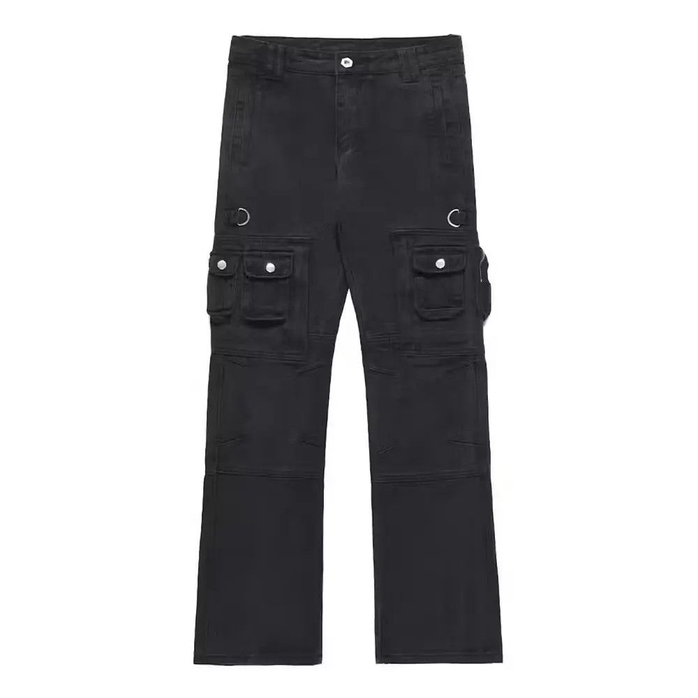 Japanese Brand × Jean Black utility tactical flared cargo pants Size US 32 / EU 48 - 3 Thumbnail