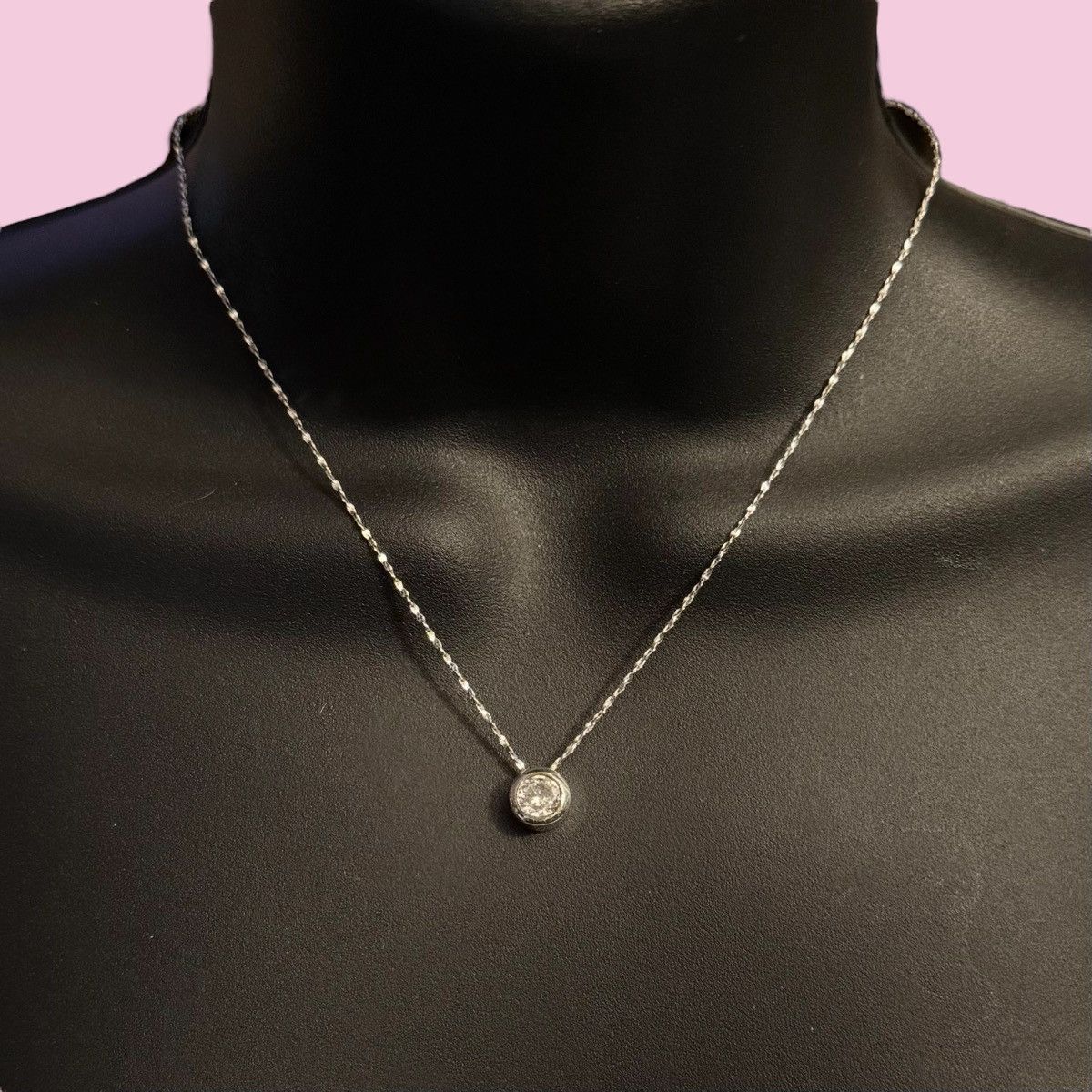 Vintage Avon silver tone bezel CZ necklace and earrings set Size ONE SIZE - 1 Thumbnail