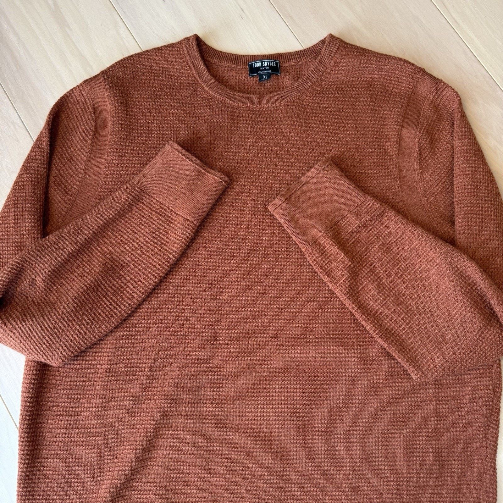 Todd Snyder Todd Snyder Merino Wool Sweater XL Orange Italian Fabric Size US XL / EU 56 / 4 - 5 Thumbnail