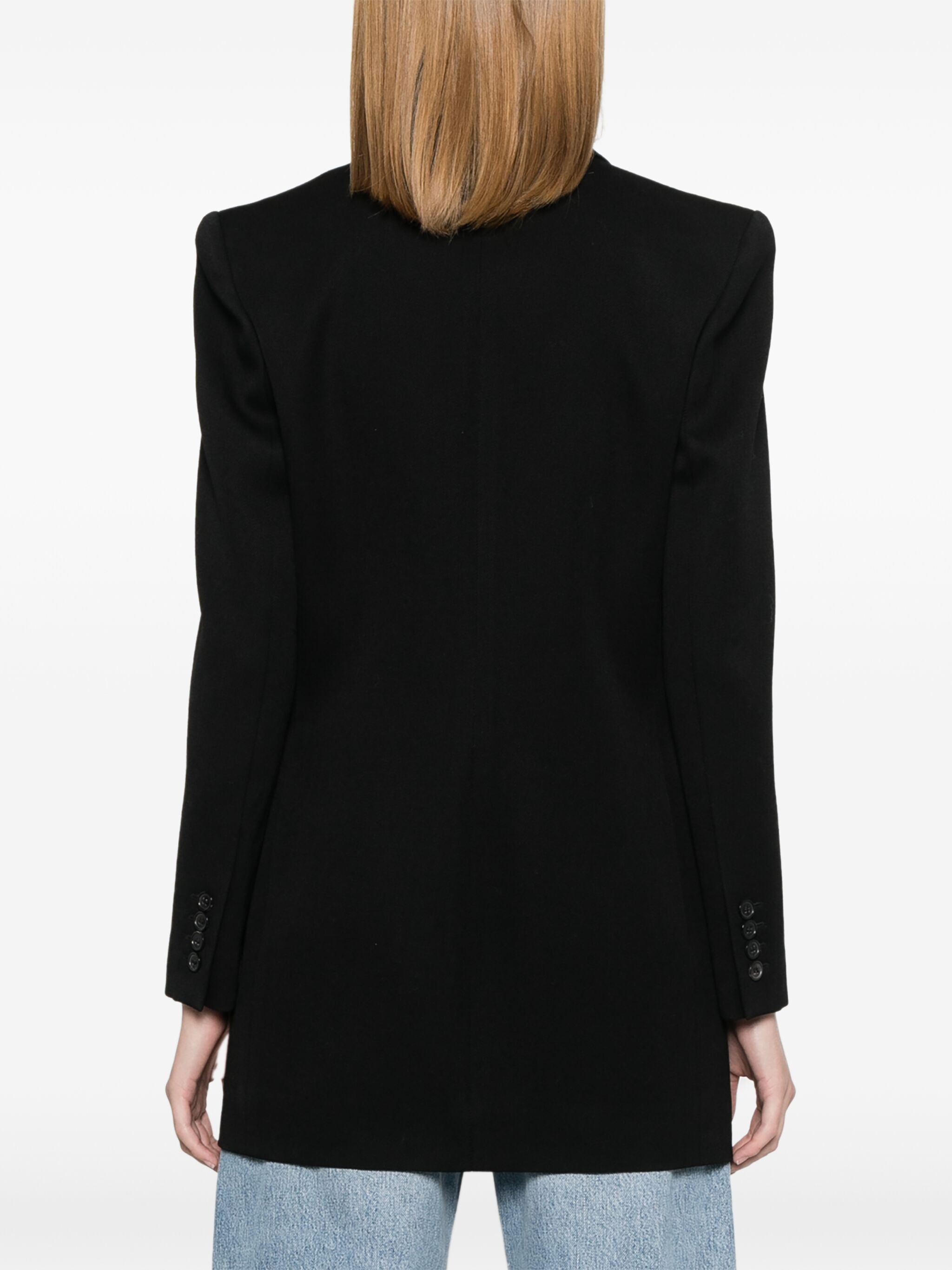 Saint Laurent Paris o1bcso1str1124 Blazer in Black Size M / US 6-8 / IT 42-44 - 5 Thumbnail