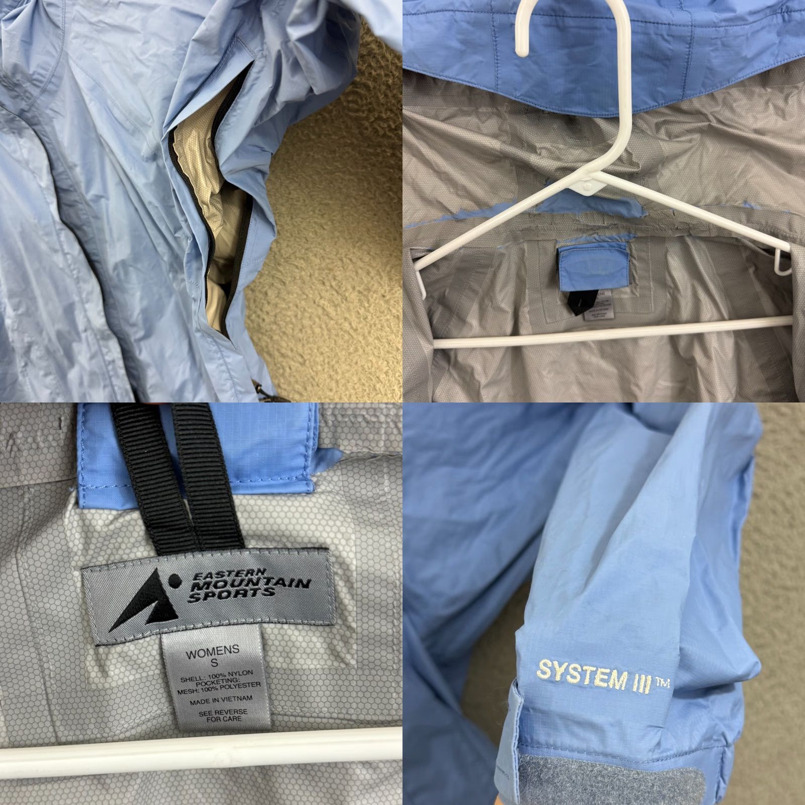 Eastern Mountain Sports Eastern Mountain Sports Rain Jacket Womens Small Blue Hooded Full Zip Windbreaker Jacket Womens Small Blue EMS Rain Jacket Hooded Full Zip ANSI Size S / US 4 / IT 40 - 8 Thumbnail
