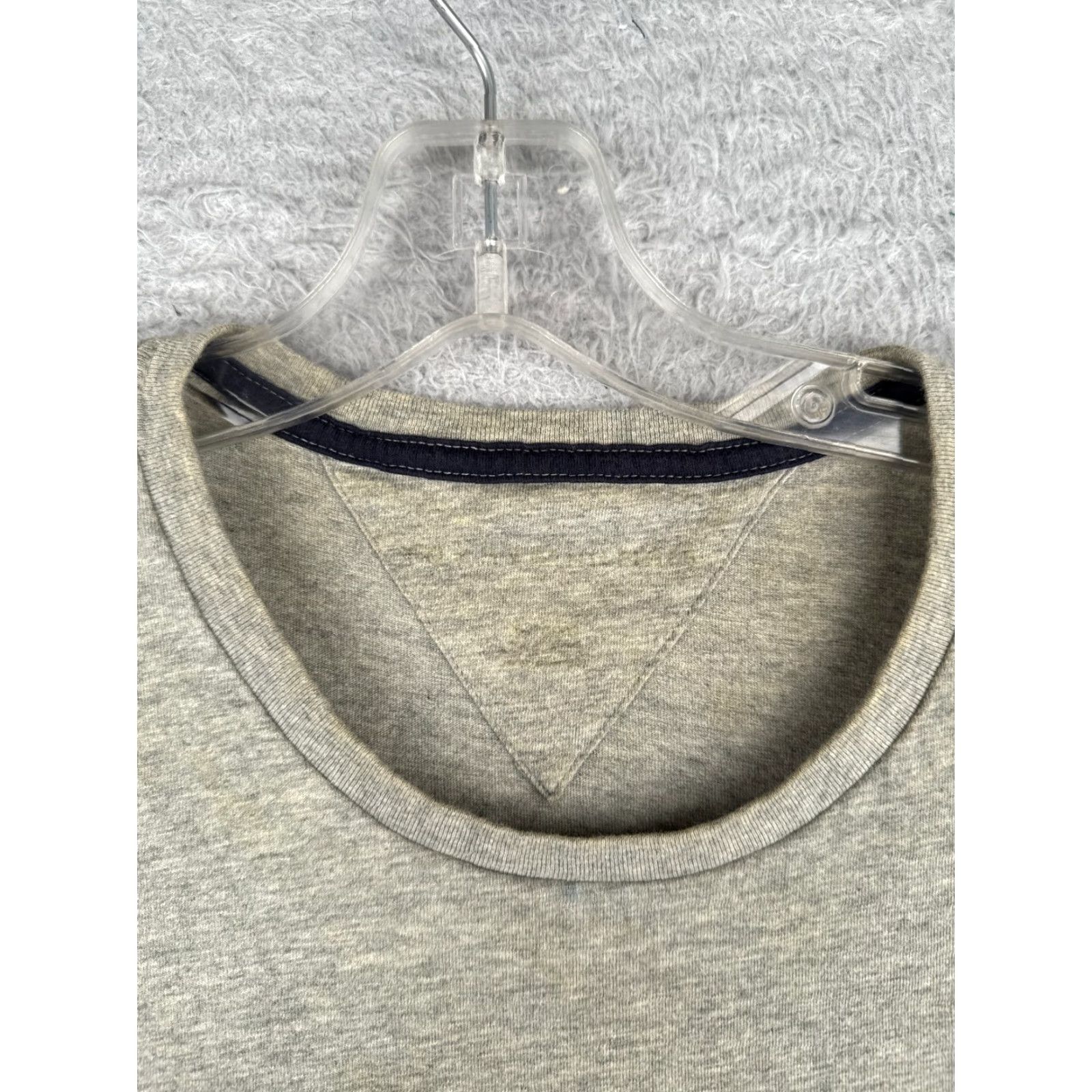 Tommy Hilfiger Tommy Hilfiger Shirt Adult Large Gray Short Sleeve Crew Neck 100% Cotton Men Size US L / EU 52-54 / 3 - 7 Thumbnail