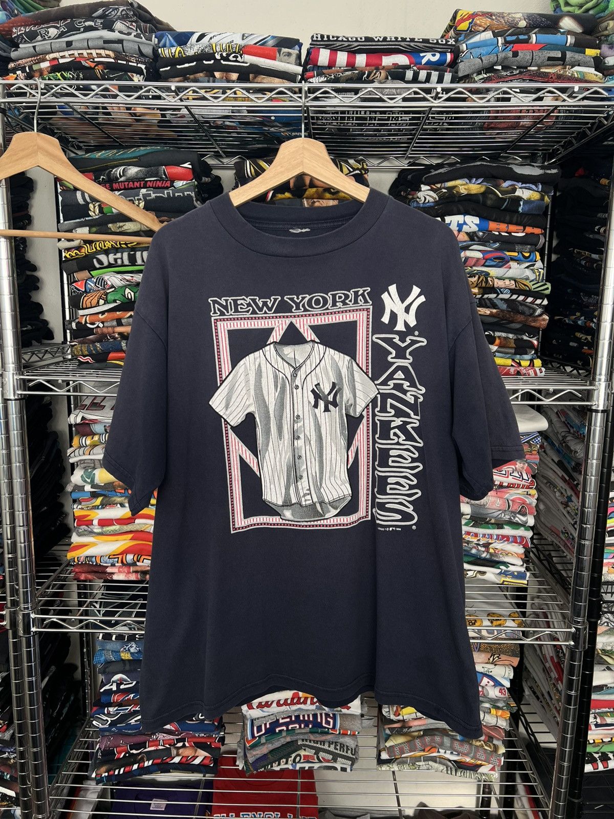New York Yankees 1998 MLB Yankees Logo 7 Jersey Tee Size US XL / EU 56 / 4 - 1 Thumbnail