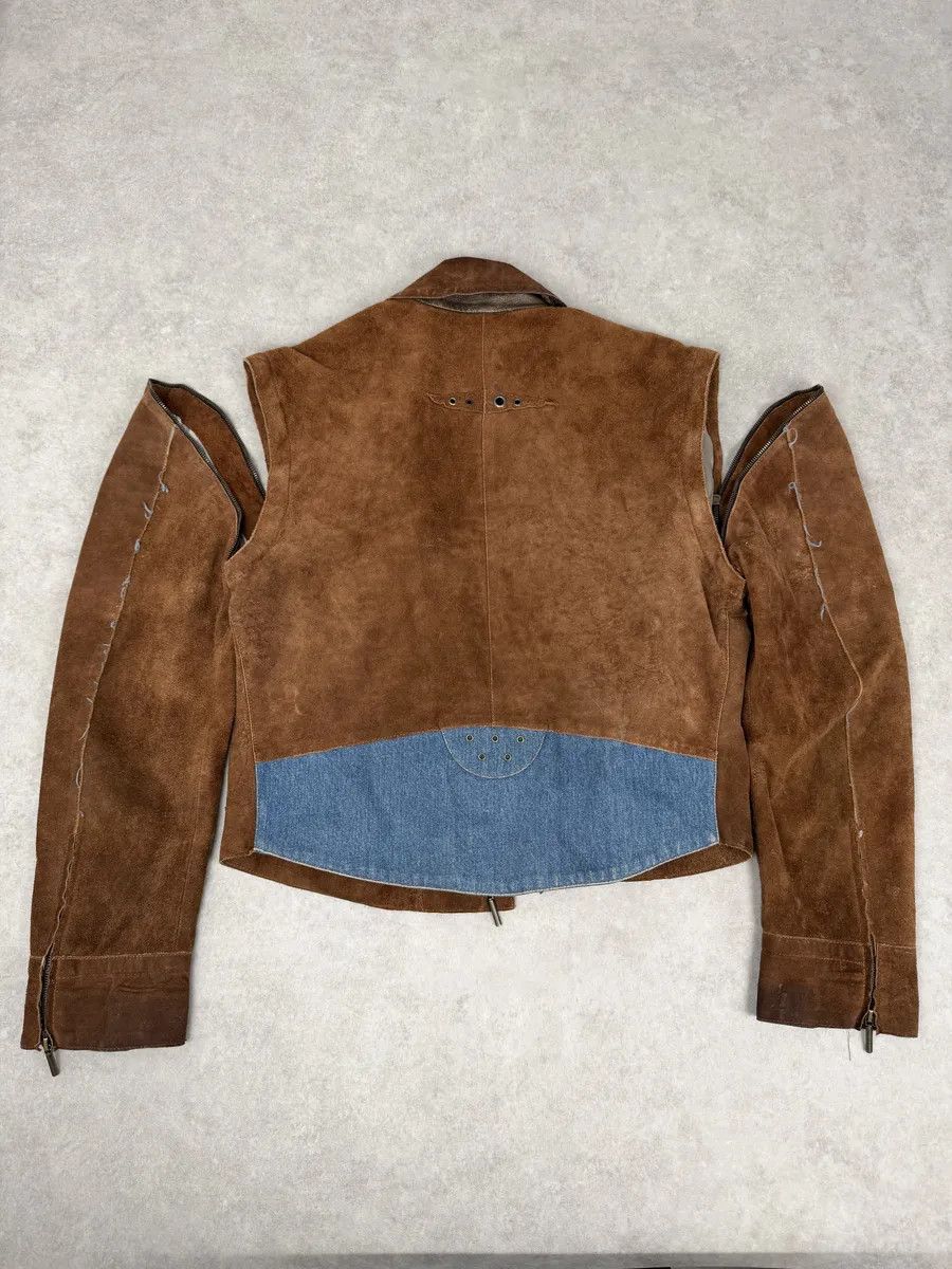Just Cavalli AW2005 Cavalli Contemporary Detachable Sleeves Brown Suede Denim Leather Jacket Size US M / EU 48-50 / 2 - 8 Thumbnail