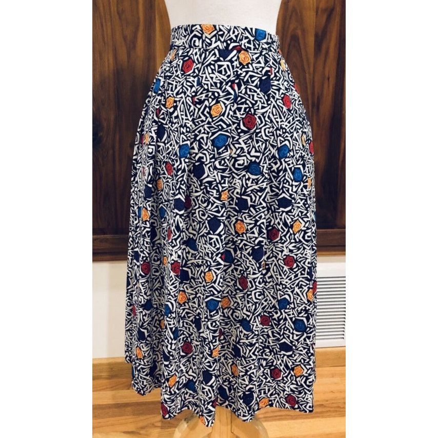 Vintage Vintage 80’s Jacqueline Ferrar Black White Midi Skirt Small Size 30" / US 8 / IT 44 - 1 Thumbnail