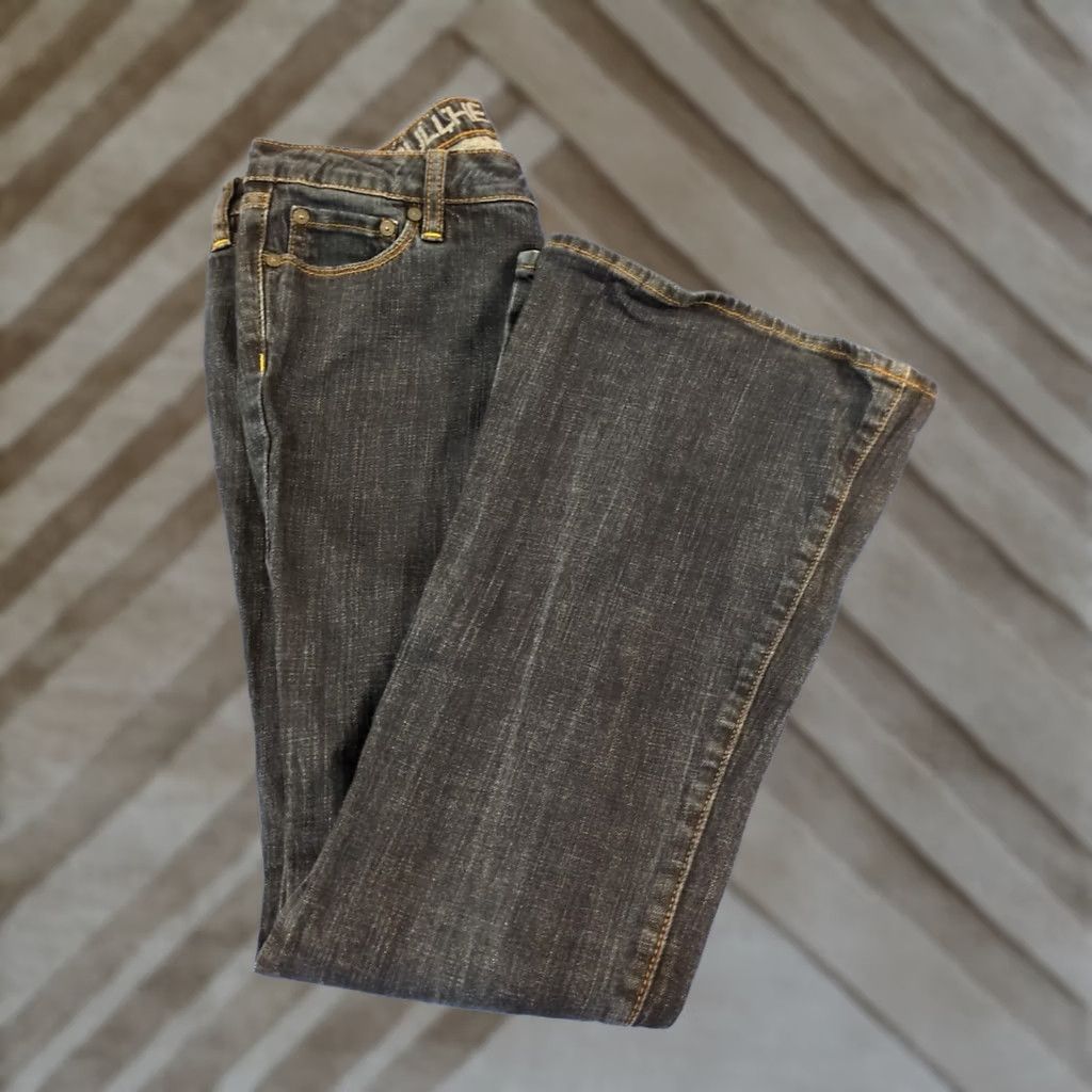 Vintage Bullhead Newport Skinny Flare Jeans 7R Dark Denim Stretch Low Rise Women's Jeans All Day Slim Length Full Length Blue Regular 7R Vintage No Size 28" / US 6 / IT 42 - 1 Thumbnail