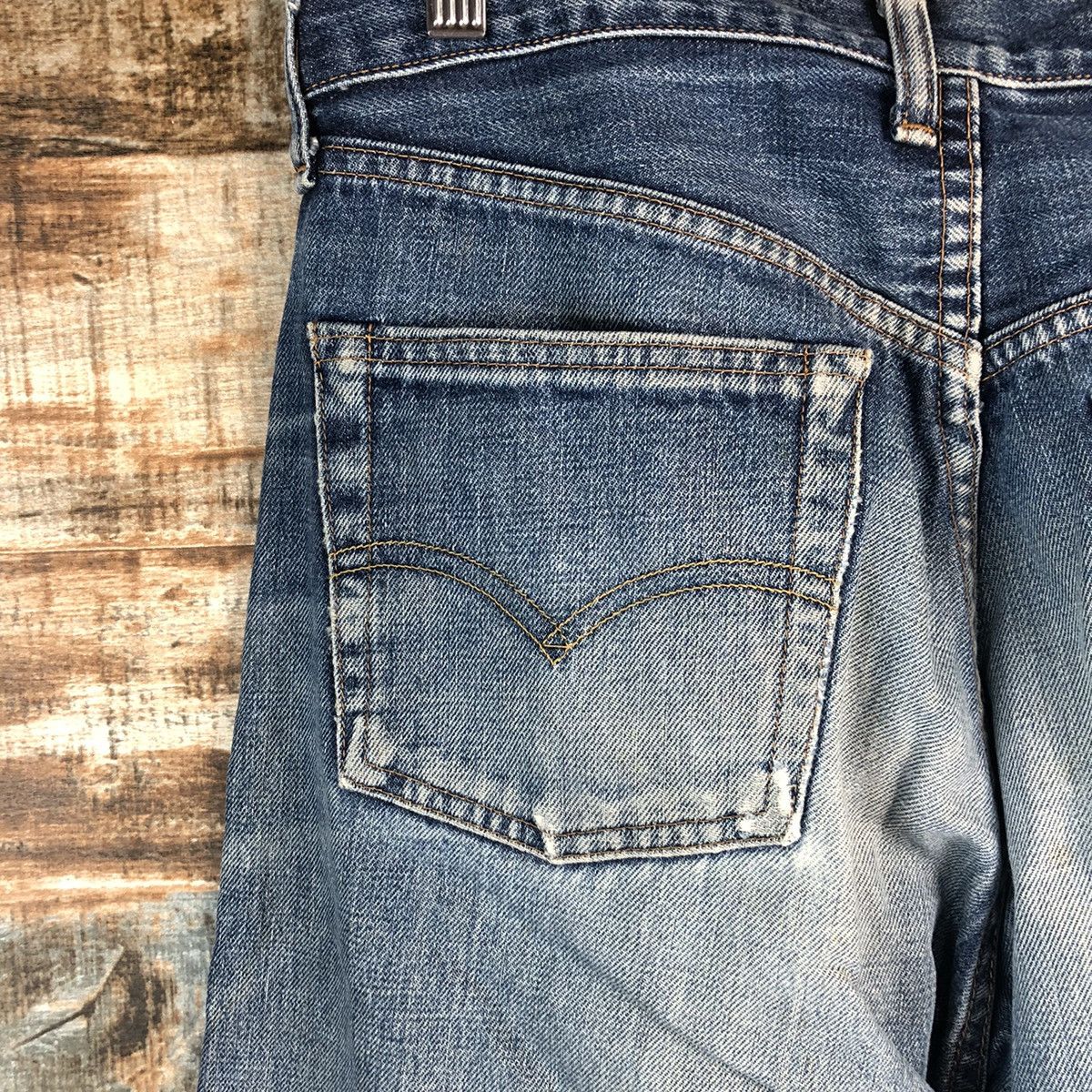Levi's D Levis 504 Big E selvedge Distressed Denim Pants #A2579 Size US 29 - 18 Thumbnail