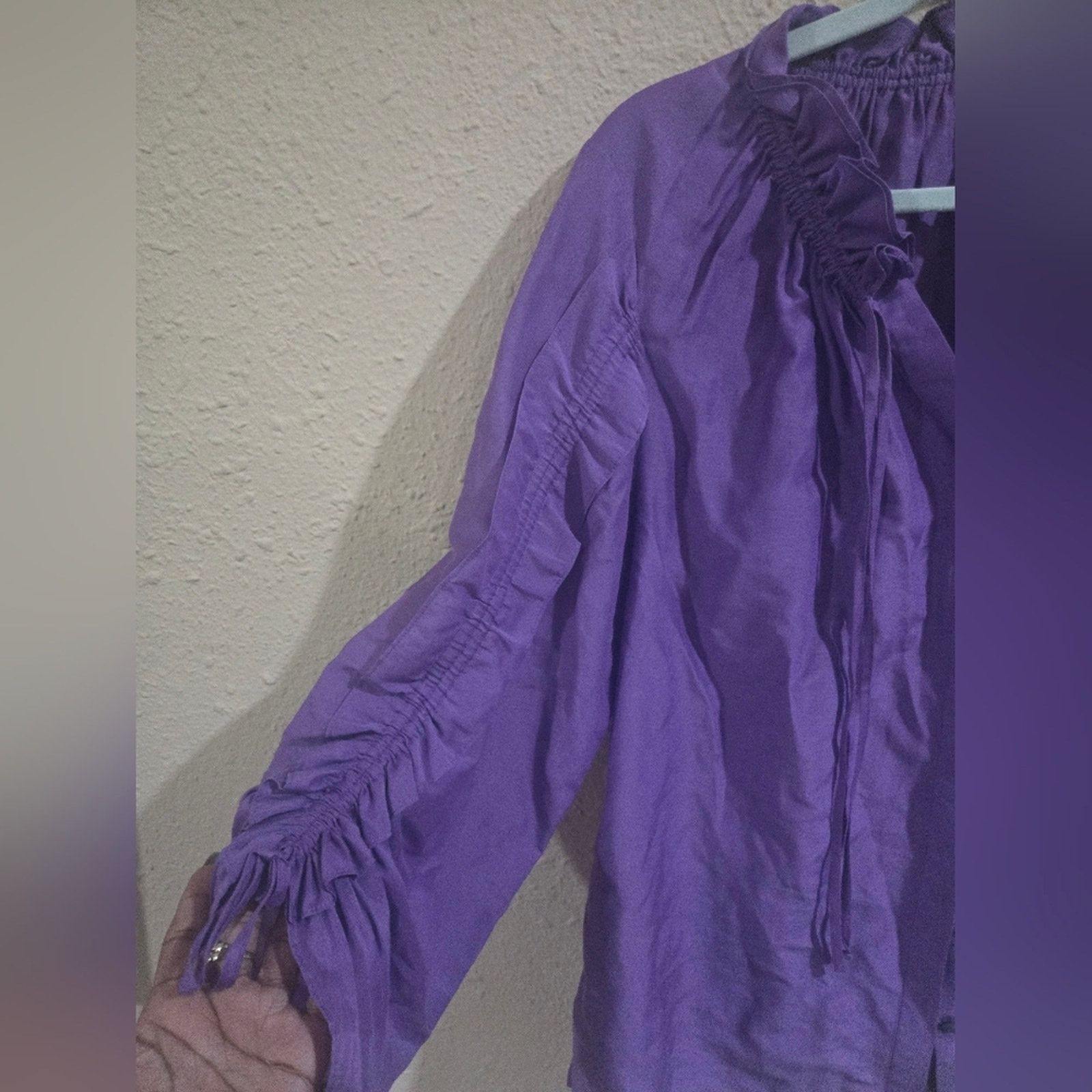 KOBI HALPERIN Kobi Halperin pull tie button front blouse, Purple, Medium Size M / US 6-8 / IT 42-44 - 3 Thumbnail