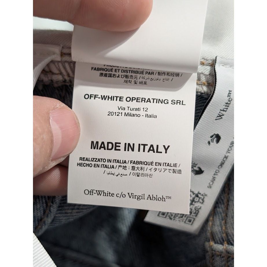 Off-White o1rshd1 Paint Wide Leg Tapered Jeans in Blue Size US 36 / EU 52 - 18 Thumbnail