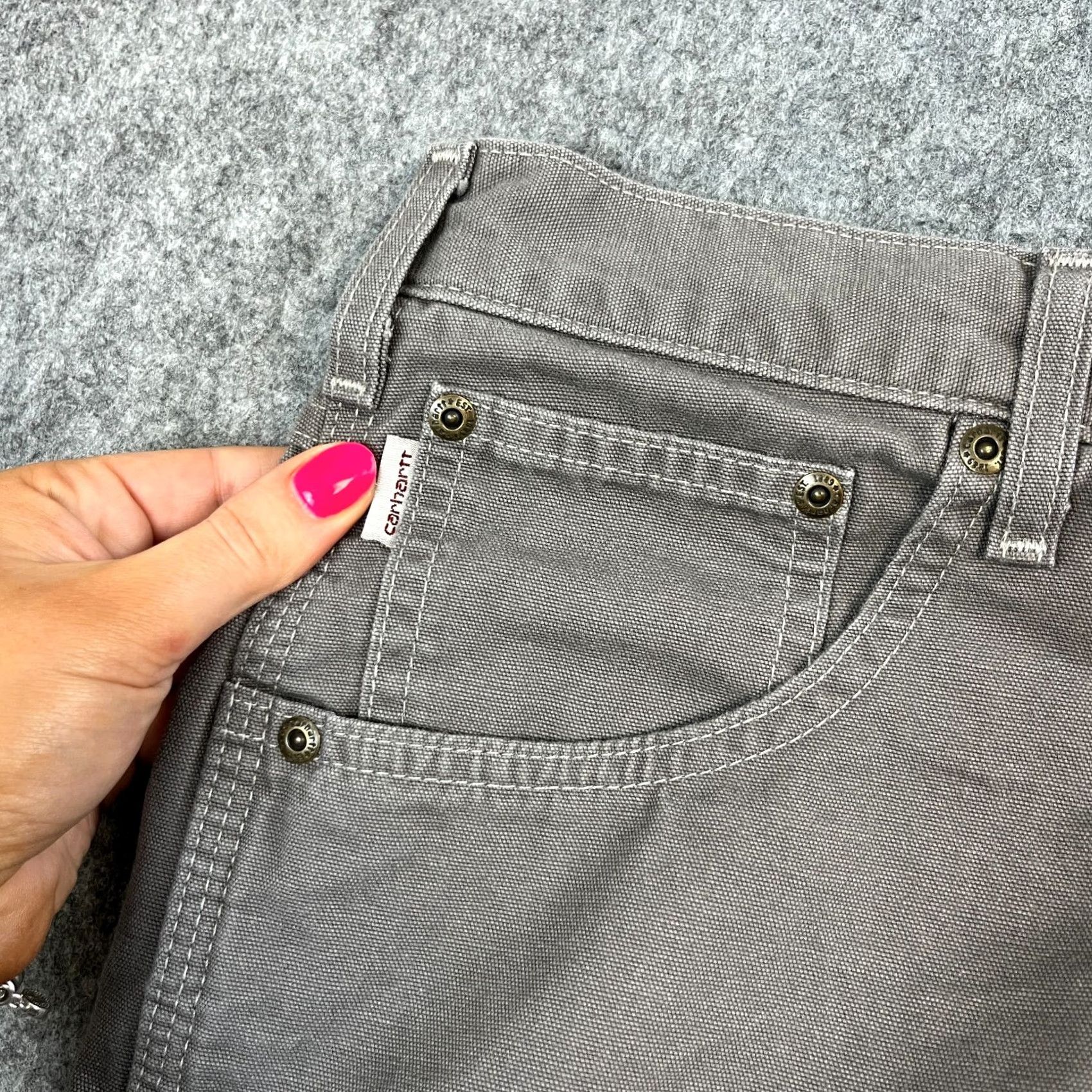 Carhartt VINTAGE Carhartt Mens Carpenter Jeans Cargo Trousers Relaxed Fit 40 32 Grey B159 CHR Size US 40 / EU 56 - 7 Thumbnail