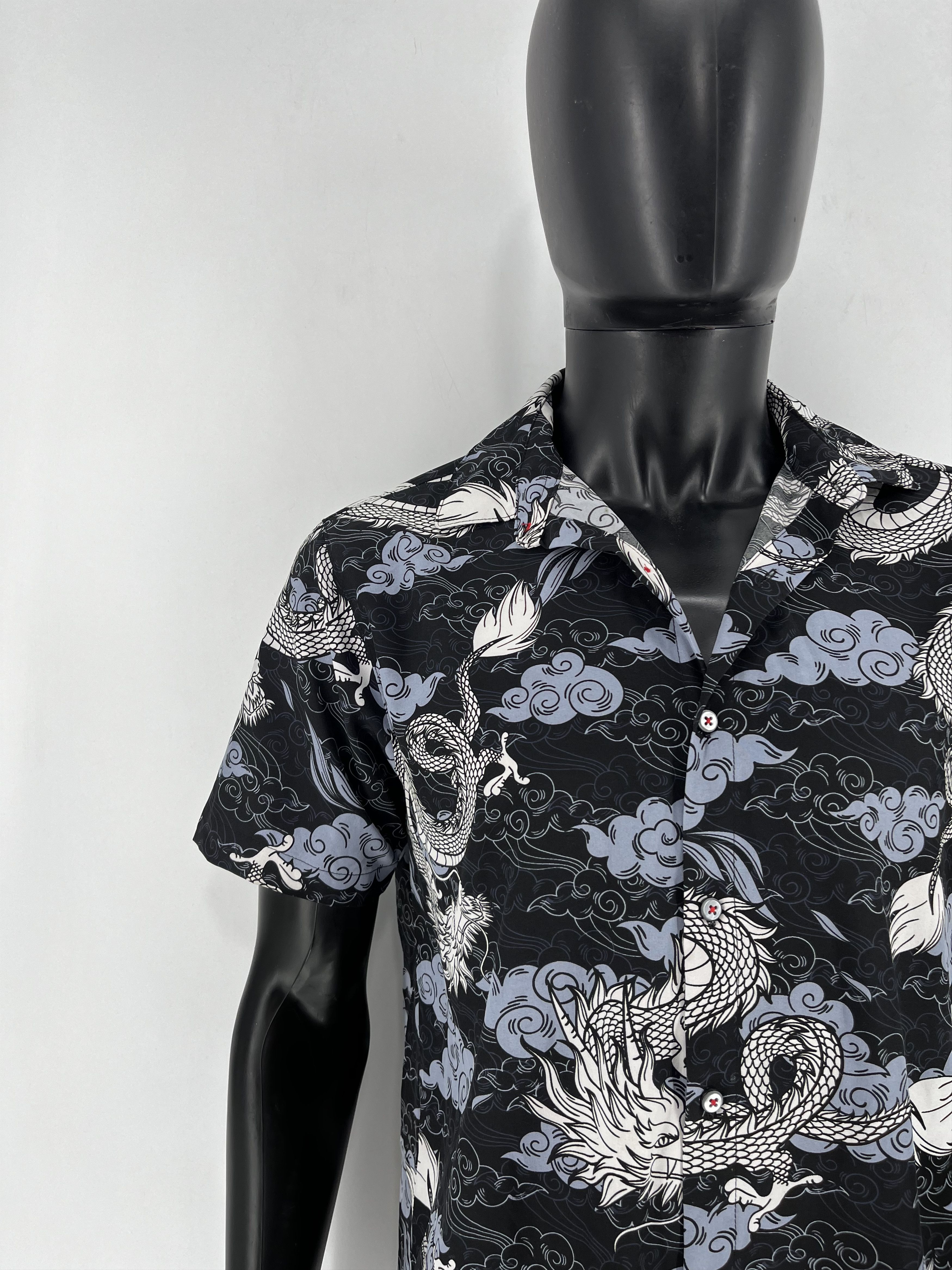 Japanese Brand Vintage Y2k Washed AvantGarde Tribal Tee Dragon Button Ups Size US M / EU 48-50 / 2 - 6 Thumbnail