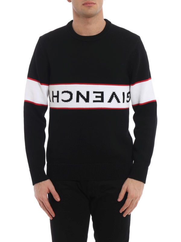 Givenchy o1srvl11e0326 Reverse Logo Intarsia Sweater in Multicolor Size US XL / EU 56 / 4 - 4 Thumbnail