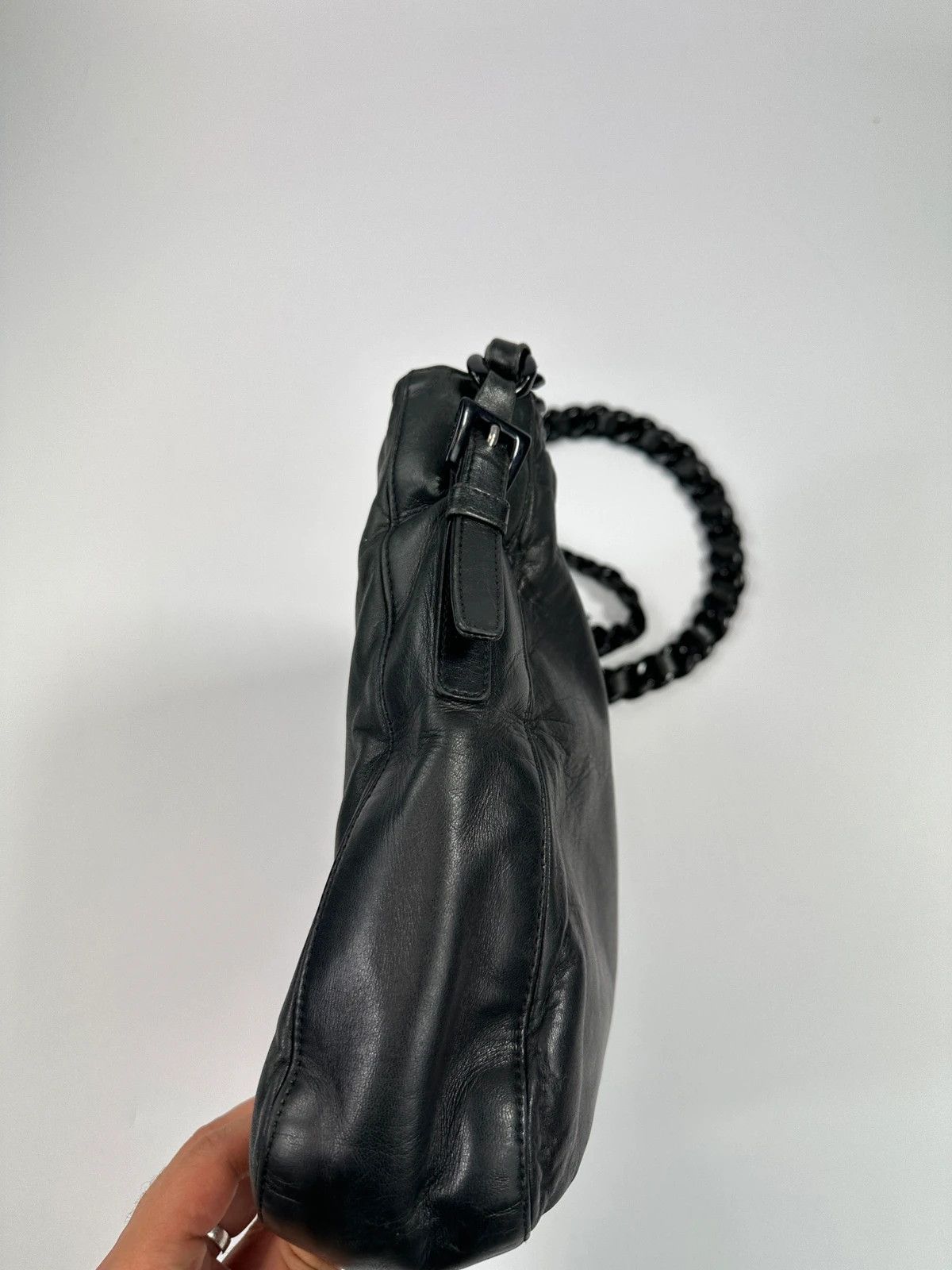 Prada Prada Milano SS99 Black Leather Chains Straps ShoulderBag Size ONE SIZE - 8 Thumbnail