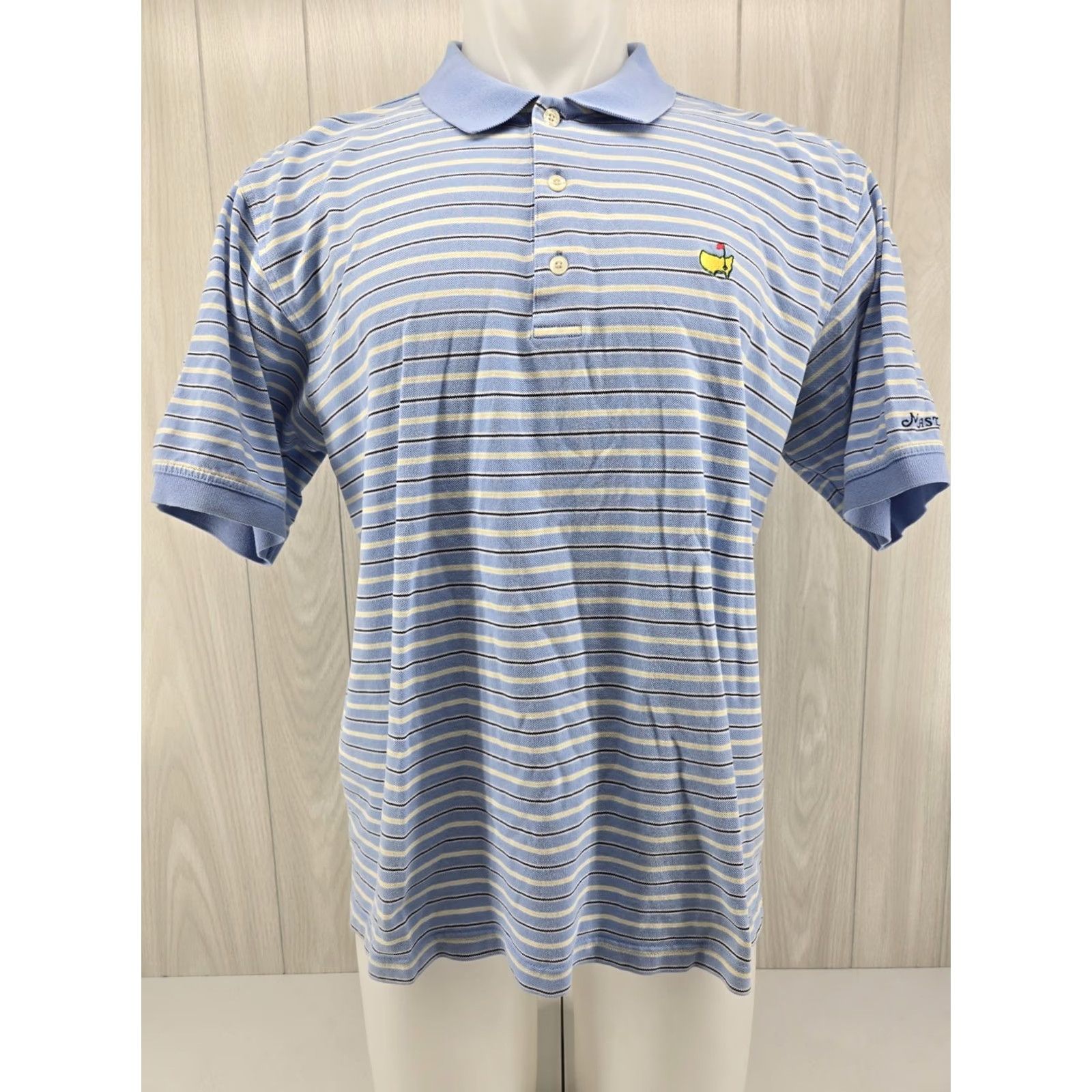Vintage VINTAGE Masters Golf Polo Shirt Mens Blue White Striped Large Size US L / EU 52-54 / 3 - 2 Thumbnail