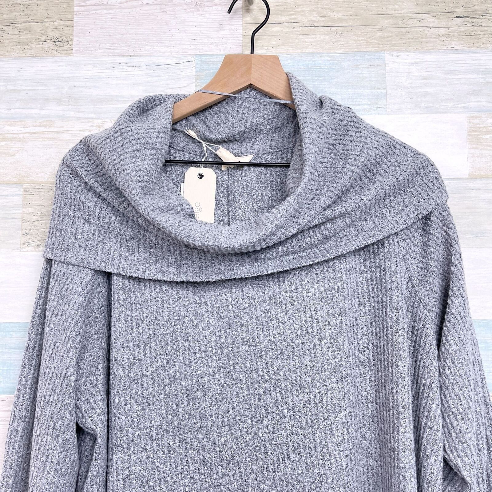 Other GREIGE Soft Ribbed Cowl Neck Dress Gray Lounge Comfort 2X Size XXL / US 16-18 / IT 52-54 - 2 Thumbnail