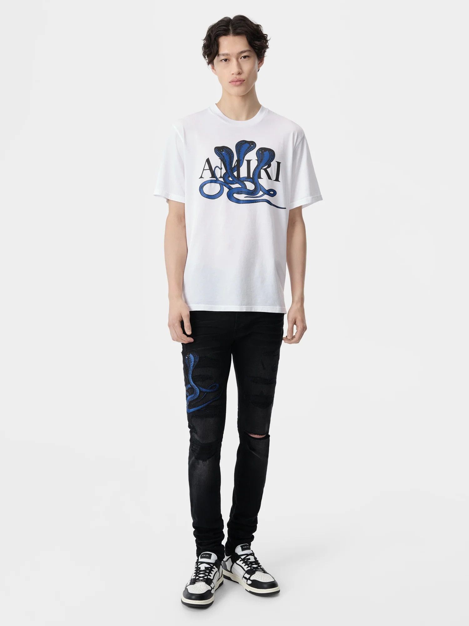 Amiri o1orln1025 Glitter Poison Logo Skater T-Shirt in White Size US L / EU 52-54 / 3 - 2 Thumbnail