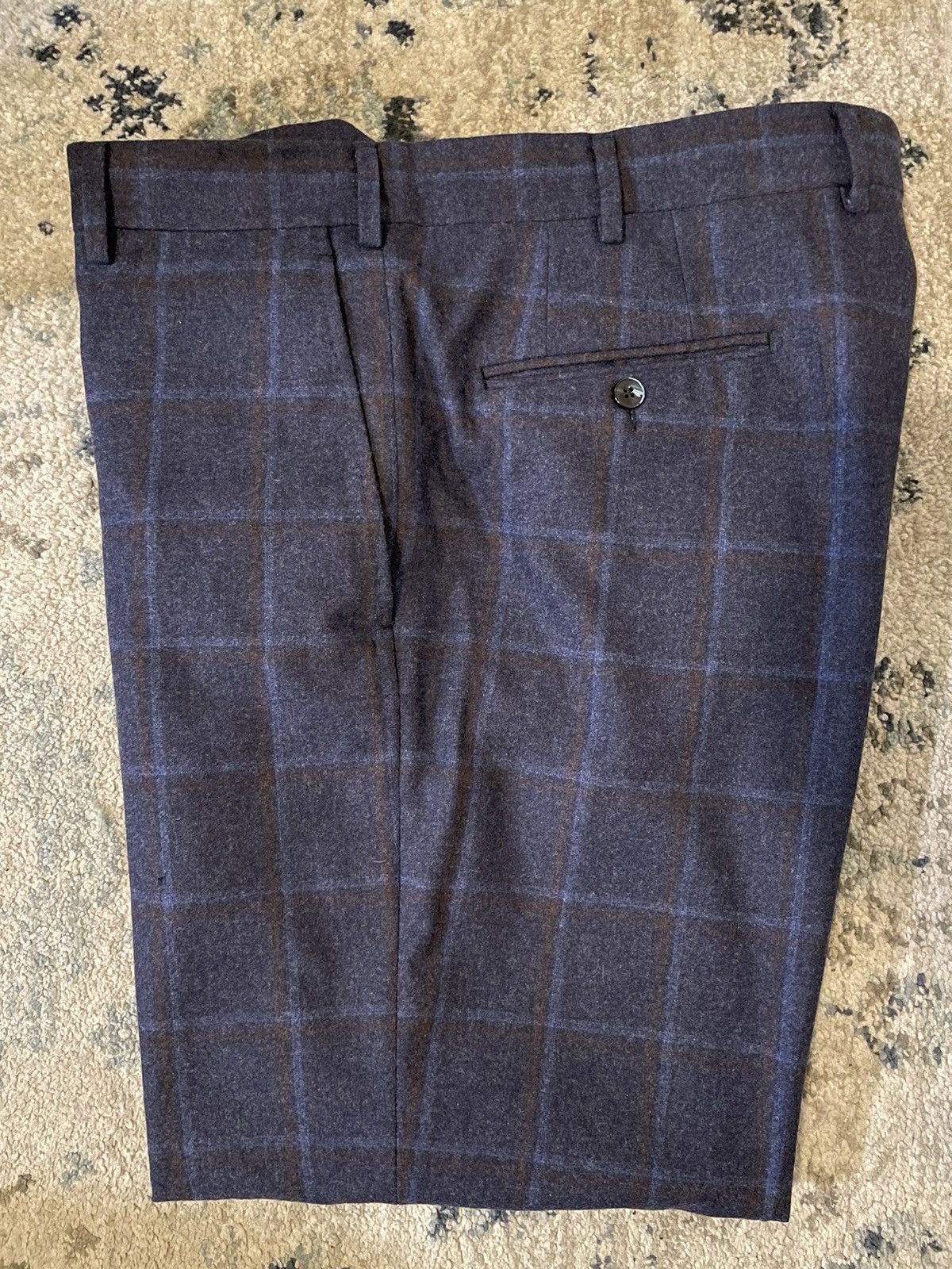Luigi Bianchi Windowpane Check Flannel Trouser Size US 38 / EU 54 - 1 Thumbnail