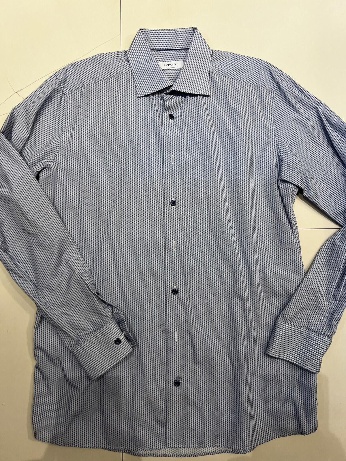Eton Eton Button Down Shirt Intricate Design Blues Size 16 Size US XL / EU 56 / 4 - 1 Thumbnail