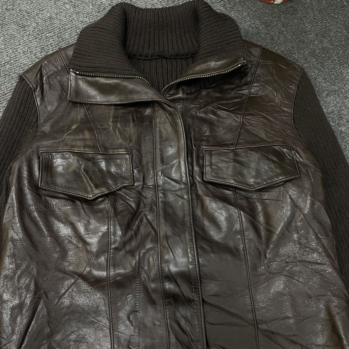 BRAHMIN × Genuine Leather Brahmin Genuine Leather Jacket Wool Sleeves Size US XS / EU 42 / 0 - 3 Thumbnail
