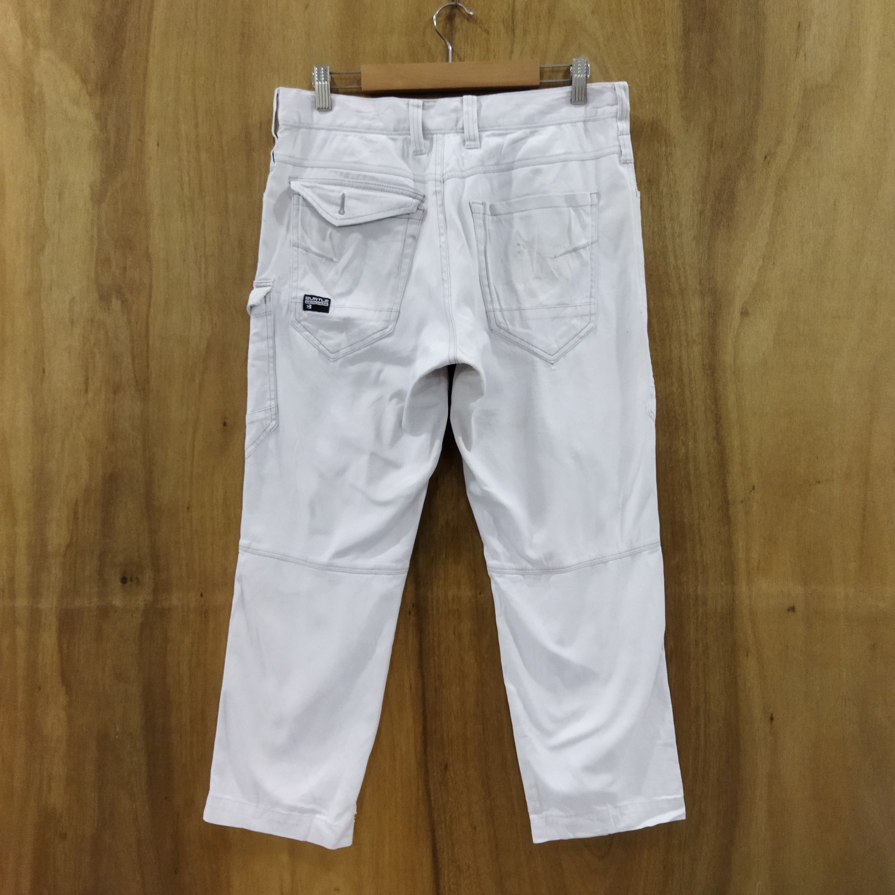 Japanese Brand BURTLE WORK WARE FADED WHITE CARGO PANTS Size US 32 / EU 48 - 7 Thumbnail
