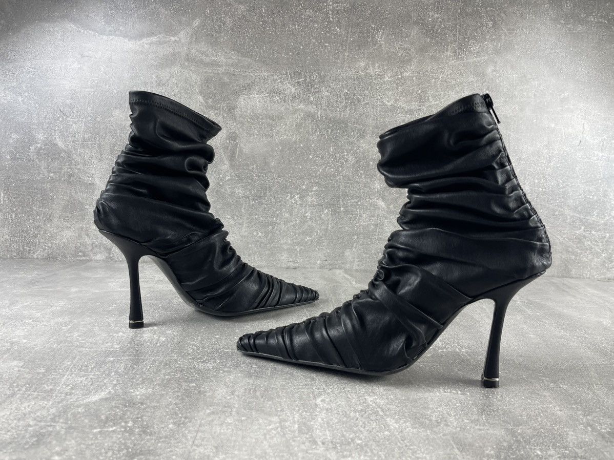 Alexander Wang Alexander Wang Ruched Leather High Heel Ankle Boots Black Size US 7 / IT 37 - 6 Thumbnail