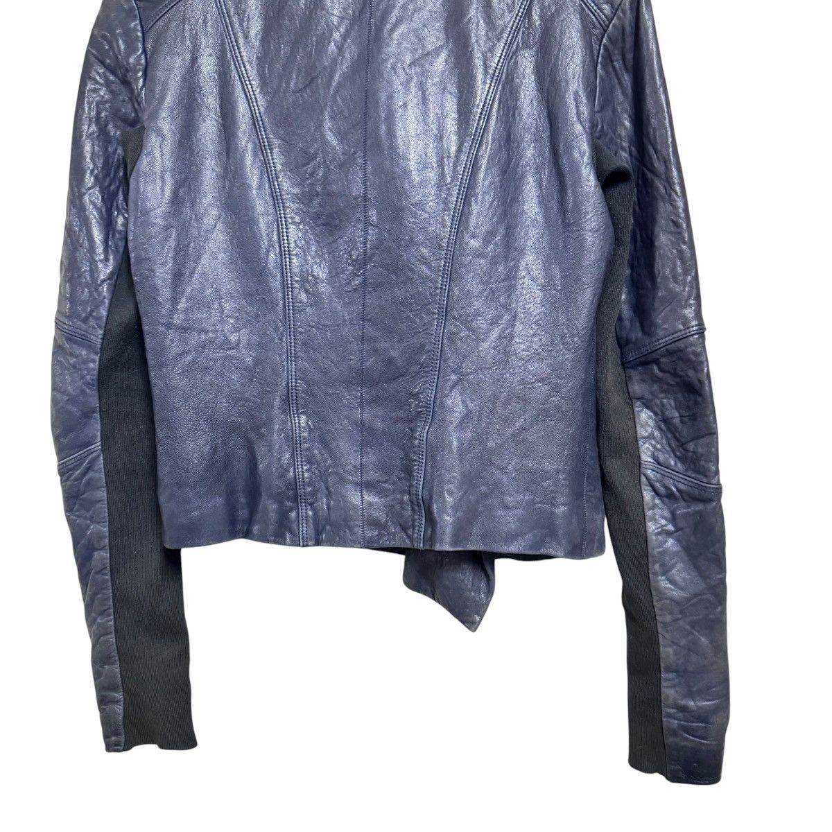 Japanese Brand Husk Hi-Neck Leather Biker Jacket Rick Owens Style Size S / US 4 / IT 40 - 9 Thumbnail