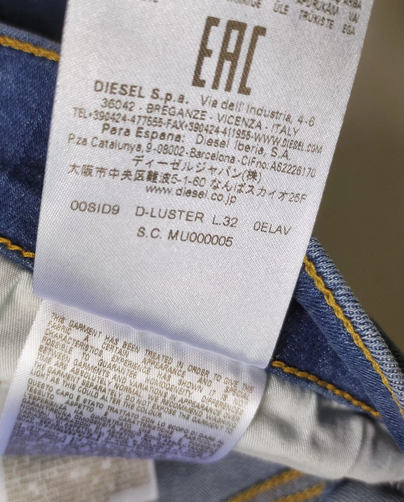 Diesel Diesel D-LUSTER L.32 MENS JEANS T/9954 Size US 34 / EU 50 - 8 Thumbnail