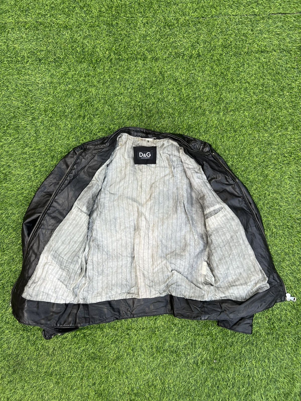 Dolce & Gabbana D&G ARCHIVAL “MULTI-ZIP” BLACK LAMBSKIN MOTO JACKET-size 50 Size US M / EU 48-50 / 2 - 6 Thumbnail