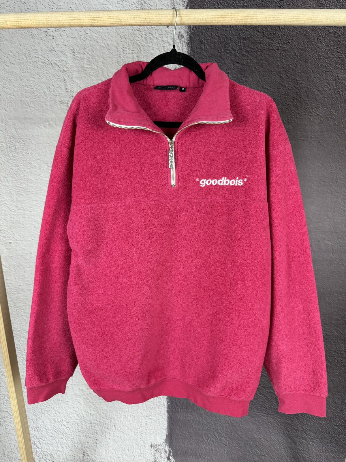 Designer × Japanese Brand Goodbois Pink 1/4 zip fleece pullover sweater Size US M / EU 48-50 / 2 - 2 Thumbnail