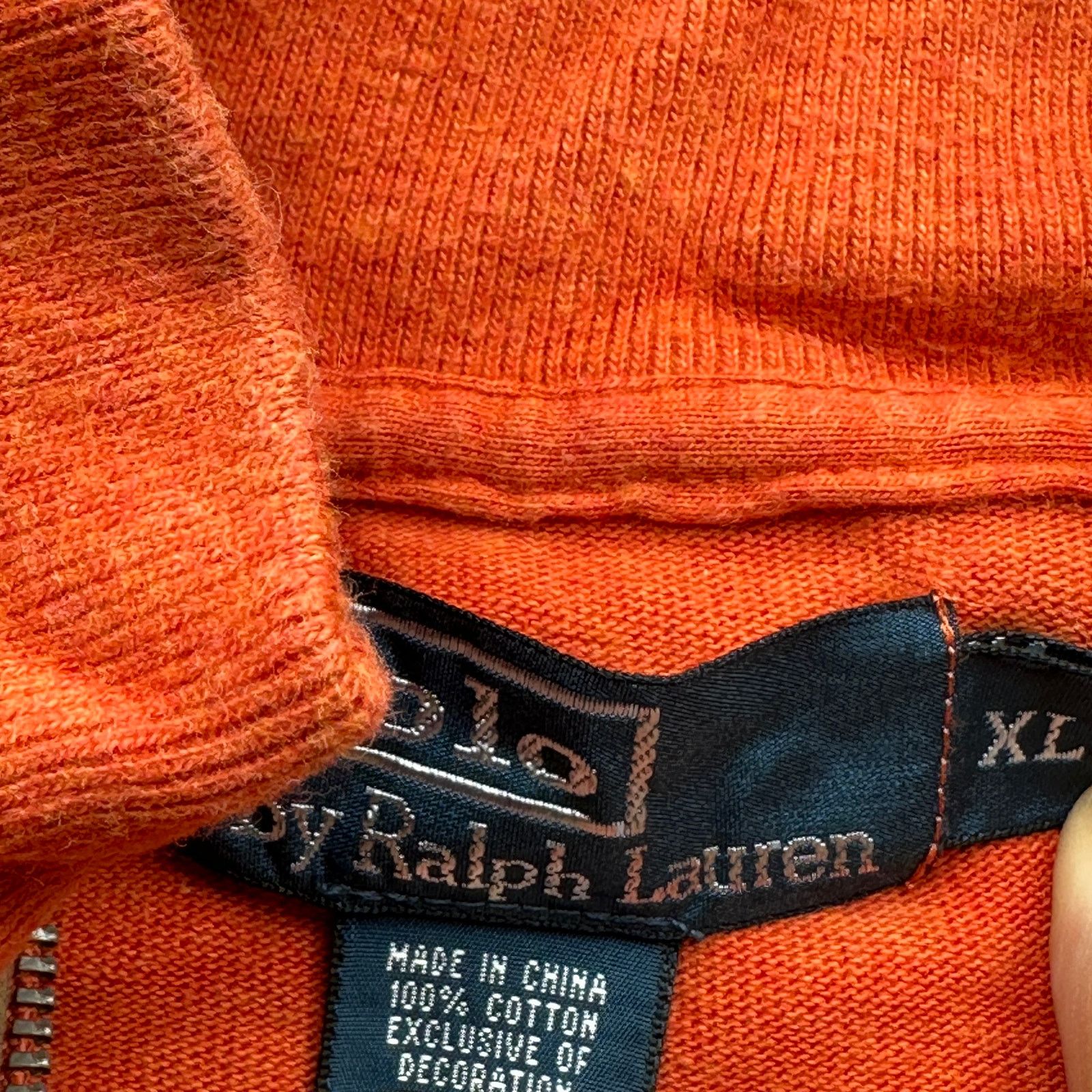 Polo Ralph Lauren Polo by Ralph Lauren 1/4 Zip Orange Sweater Men XL Ribbed Size US XL / EU 56 / 4 - 3 Thumbnail