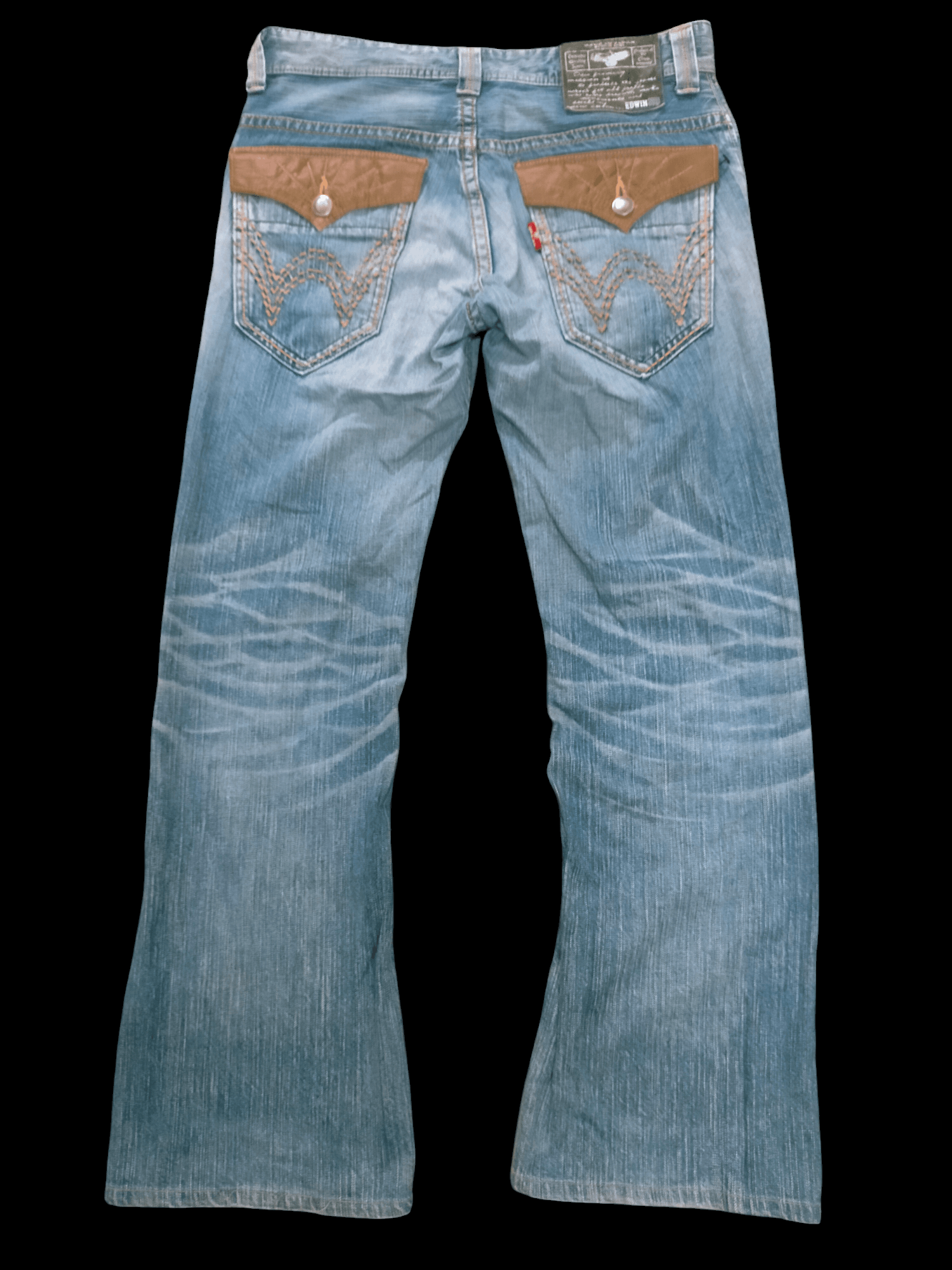Edwin × Le Grande Bleu (L.G.B.) 🔥Flared🔥 Edwin xv Thrashed Patchwork Jeans Size US 32 / EU 48 - 2 Thumbnail