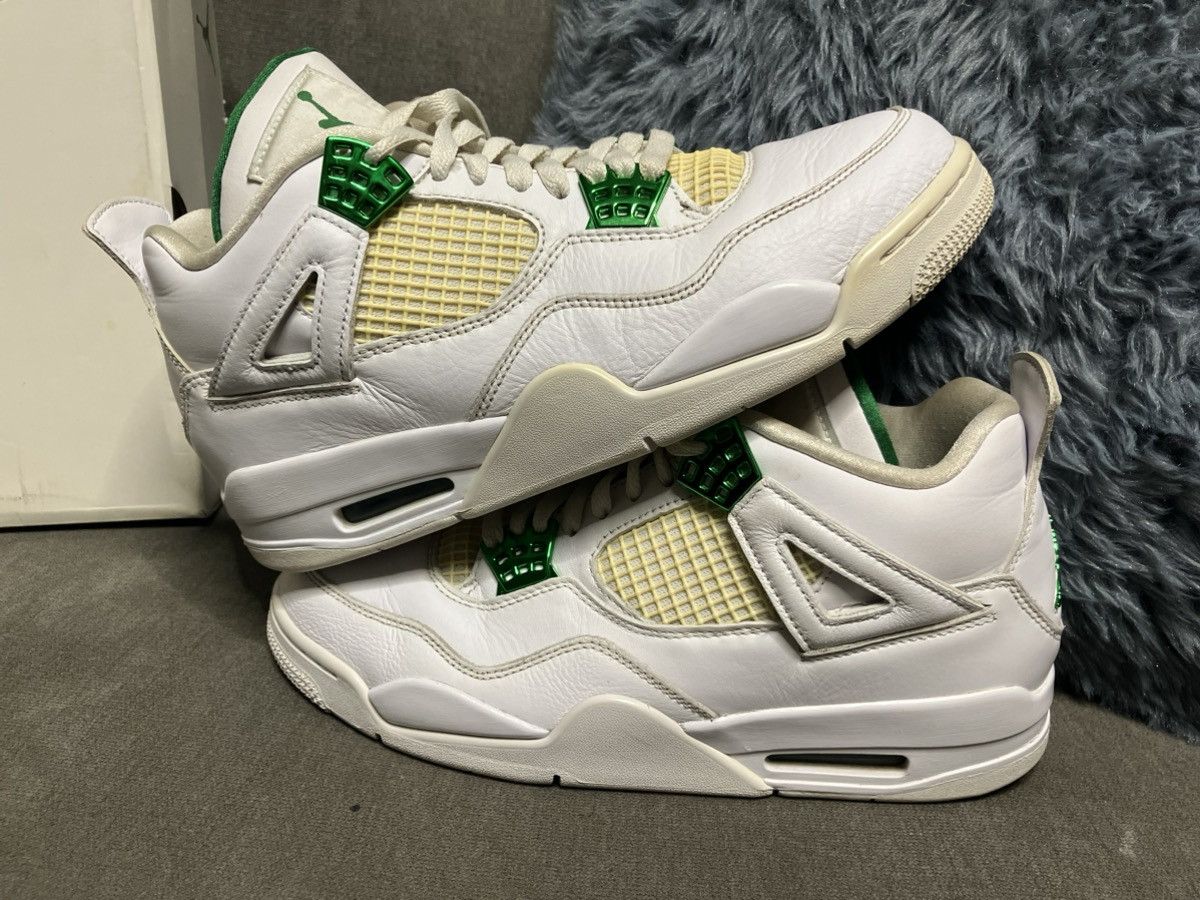 Jordan Brand Sz 9.5m- AJ4 Retro Metallic Green- used/og box Size US 9.5 / EU 42-43 - 6 Thumbnail