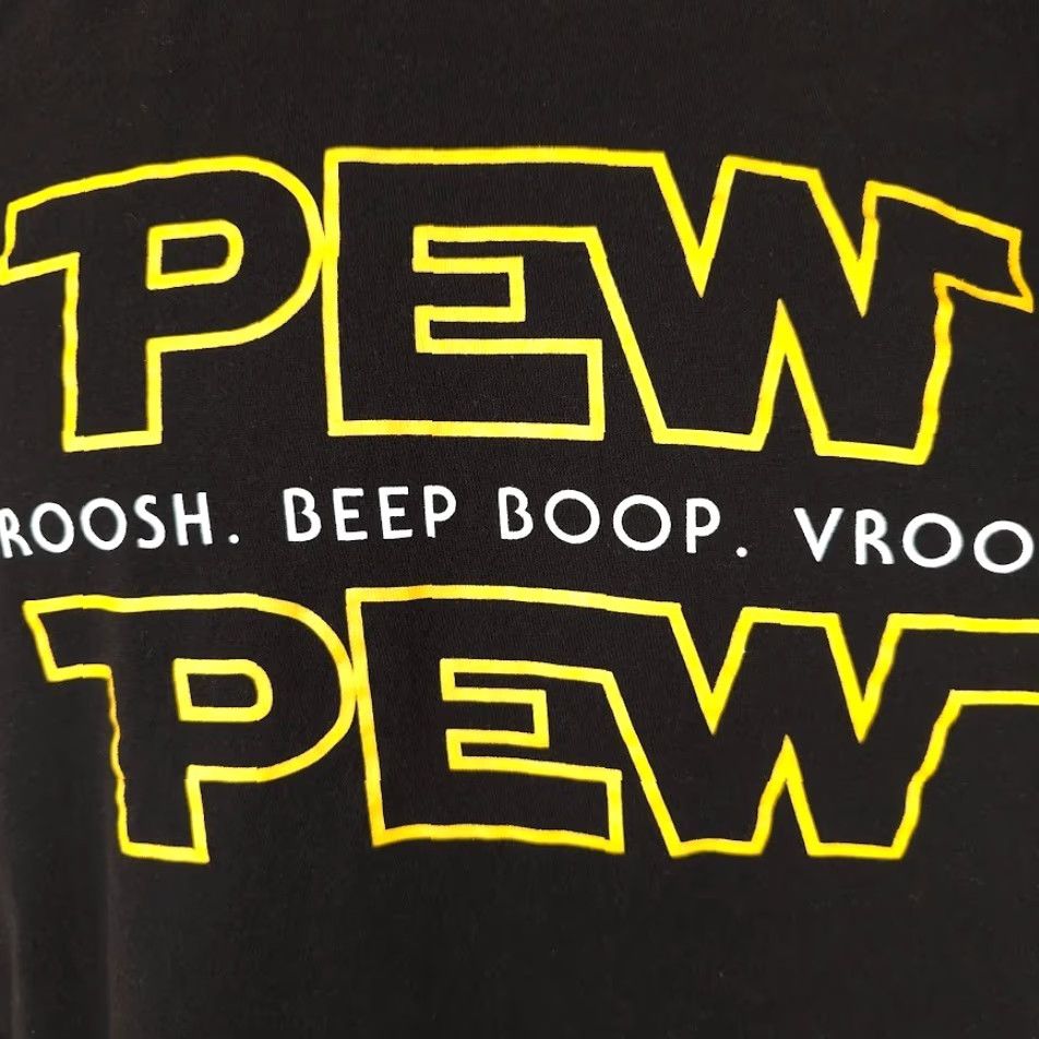 Star Wars Star Wars T Shirt Mens Size Large Black Pew Pew Vroosh Beep Boop Vroosh Size US L / EU 52-54 / 3 - 3 Thumbnail
