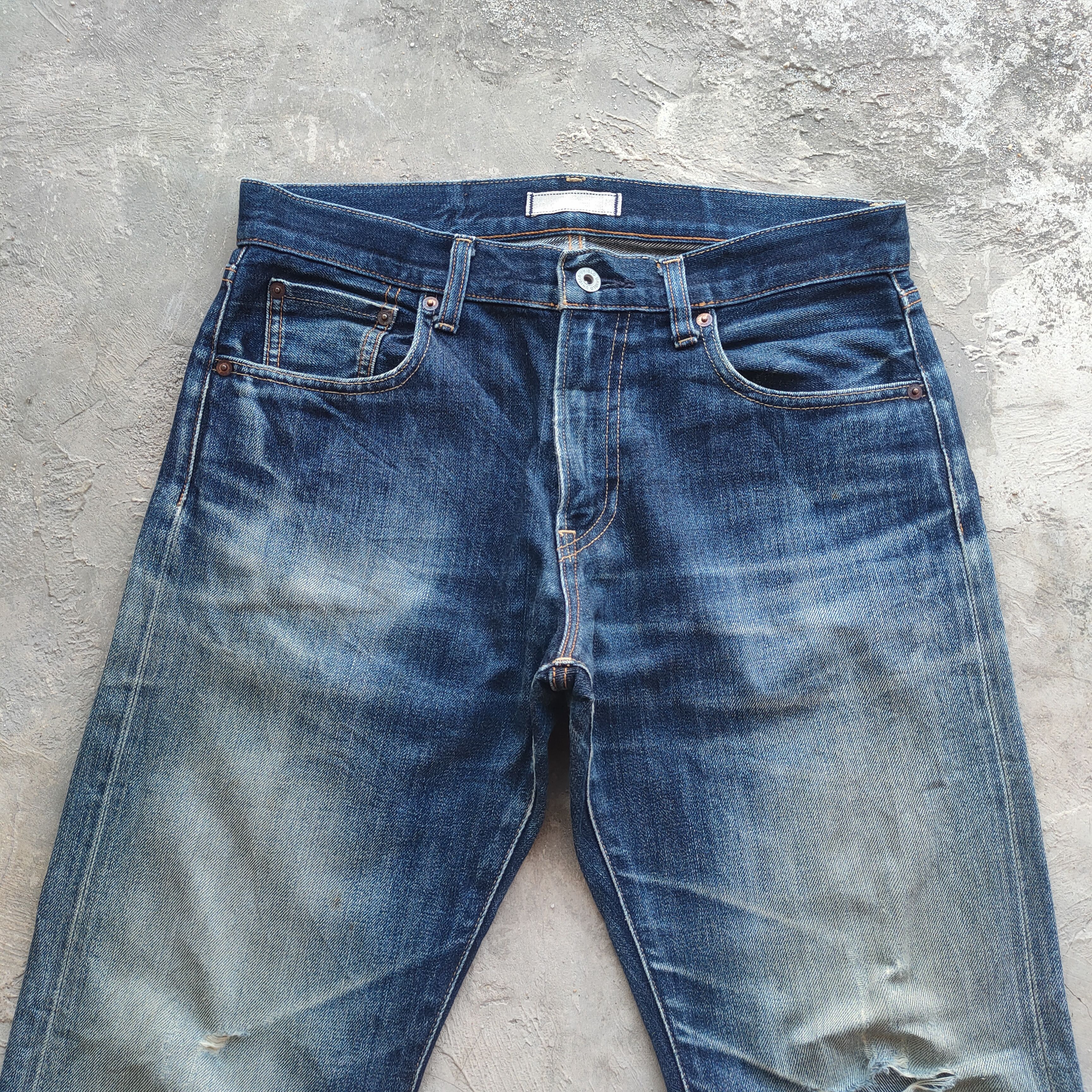 Japanese Brand W32 VINTAGE JAPANESE RUSTY MUD WASH RIPPEP JEANS DENIM PANTS Size US 32 / EU 48 - 3 Thumbnail