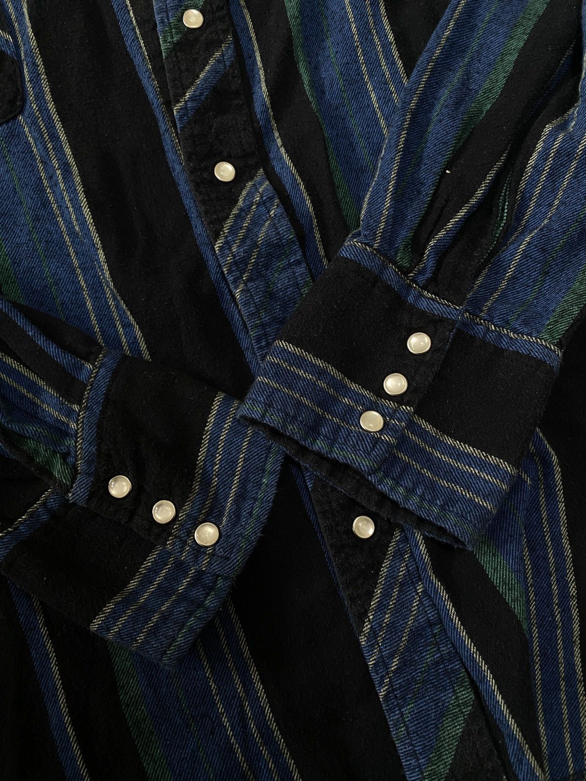 Wrangler Wrangler Brushpopper Pearl Snap Button Striped Western Shirt Size US XXL / EU 58 / 5 - 9 Thumbnail