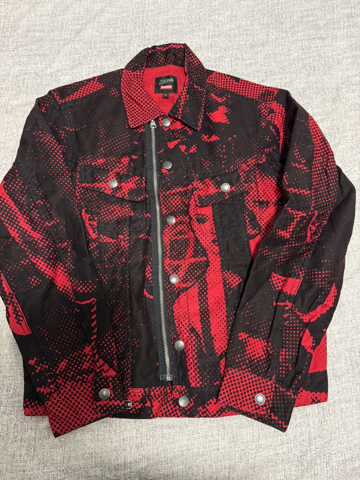 【超レア】Supreme Jean Paul Gaultier Trucker Supreme Jean Paul Gaultier Fuck Racism Trucker Jacket White