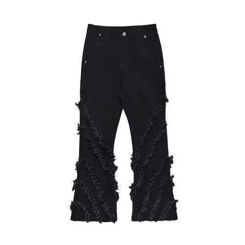 Japanese Brand × Jean Pants High street trend punk whisker patchwork flared jeans Size US 31 - 1 Thumbnail