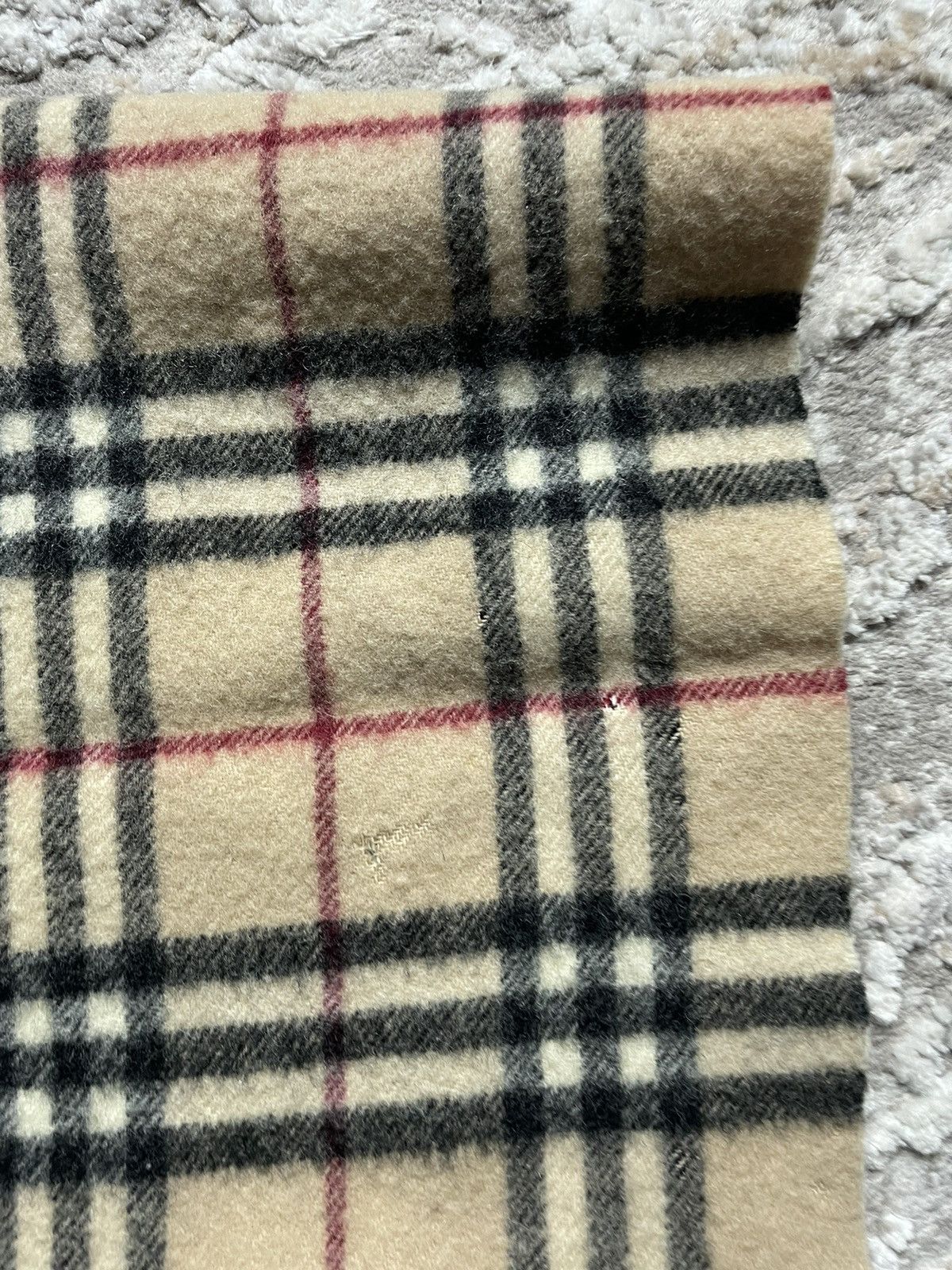 Burberry × Vintage Burberry Lambswool Scarf Made in England 90s Size ONE SIZE - 7 Thumbnail