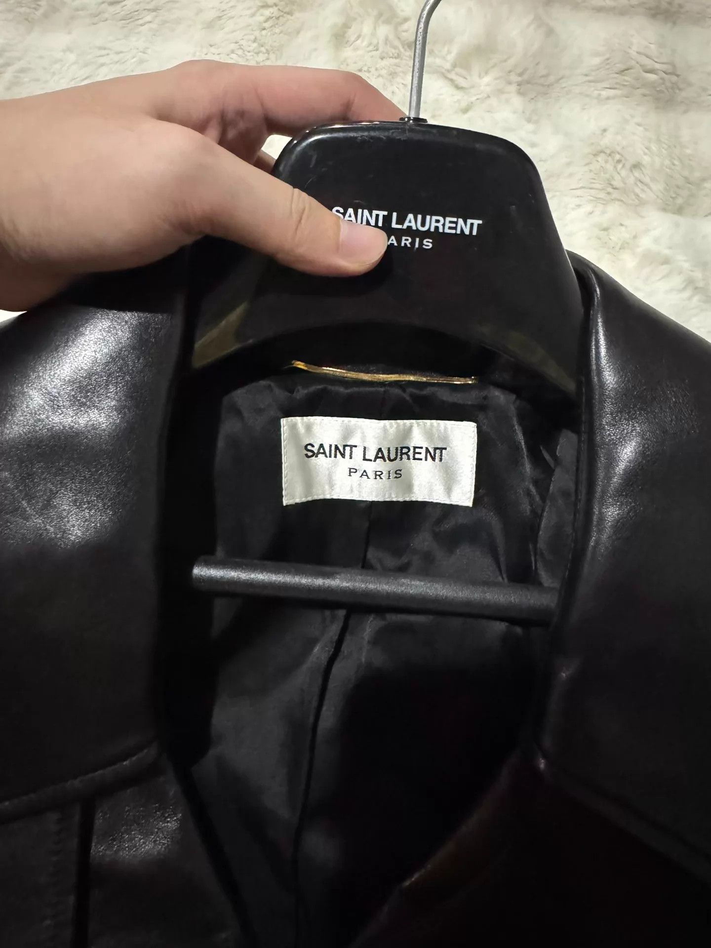 Saint Laurent Paris SLP 23 Runway Short Sheepskin Leather Jacket Black Size M / US 6-8 / IT 42-44 - 6 Thumbnail