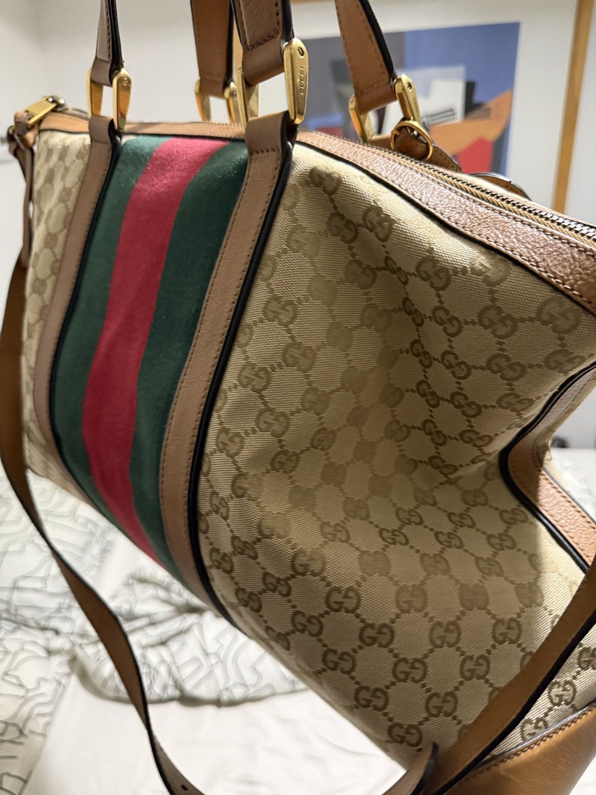 Gucci Gucci Brown Monogram Travel Bag Size ONE SIZE - 7 Thumbnail