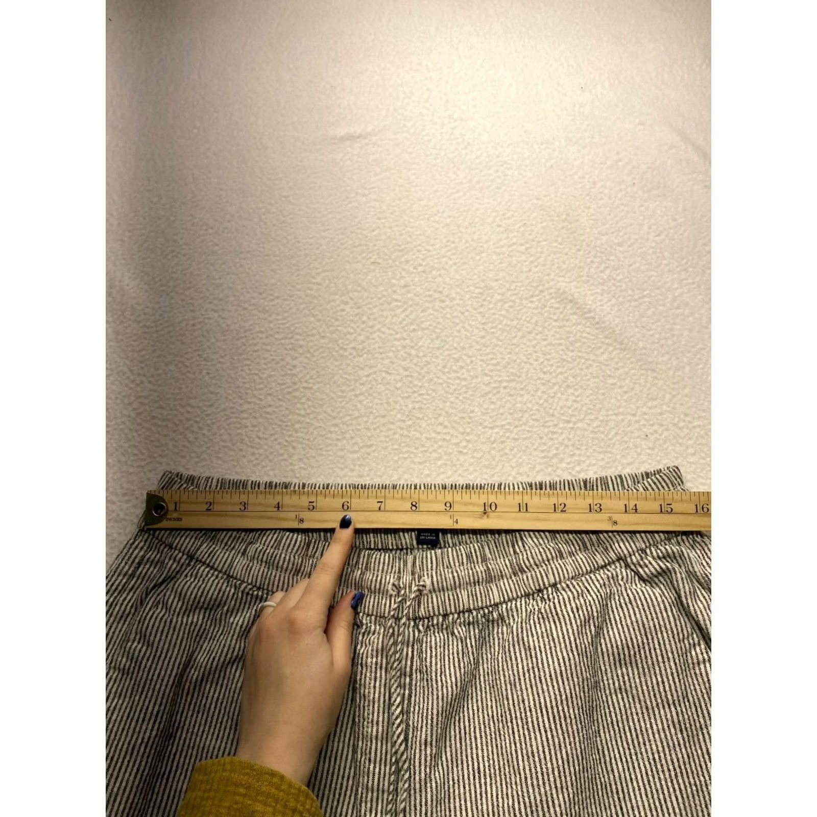 J.Crew J.Crew Womens Striped Linen/Cotton Blend Elastic-Waist Pants 14 Black Womens Mens? Size 36" / US 14 / IT 50 - 6 Thumbnail