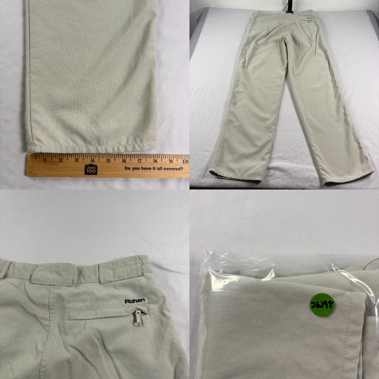 Vintage Rohan Pants Mens 32x34 Beige Chino On Route Trousers Stretch Casual Size US 32 / EU 48 - 8 Thumbnail