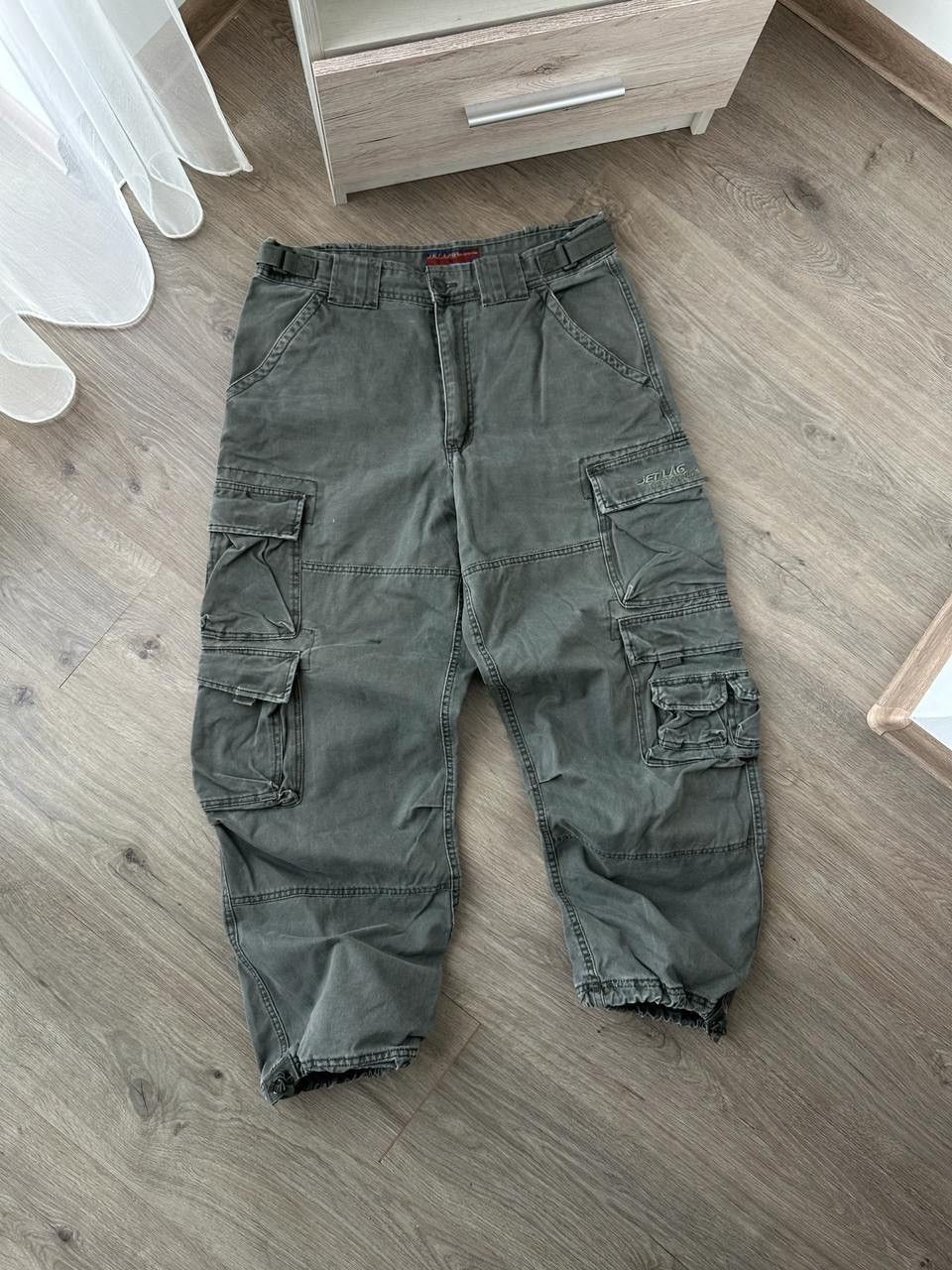 Japanese Brand × Jet Lag × Vintage Vintage Japanese Baggy Cargo Green JET LAG Pants Size US 36 / EU 52 - 2 Thumbnail